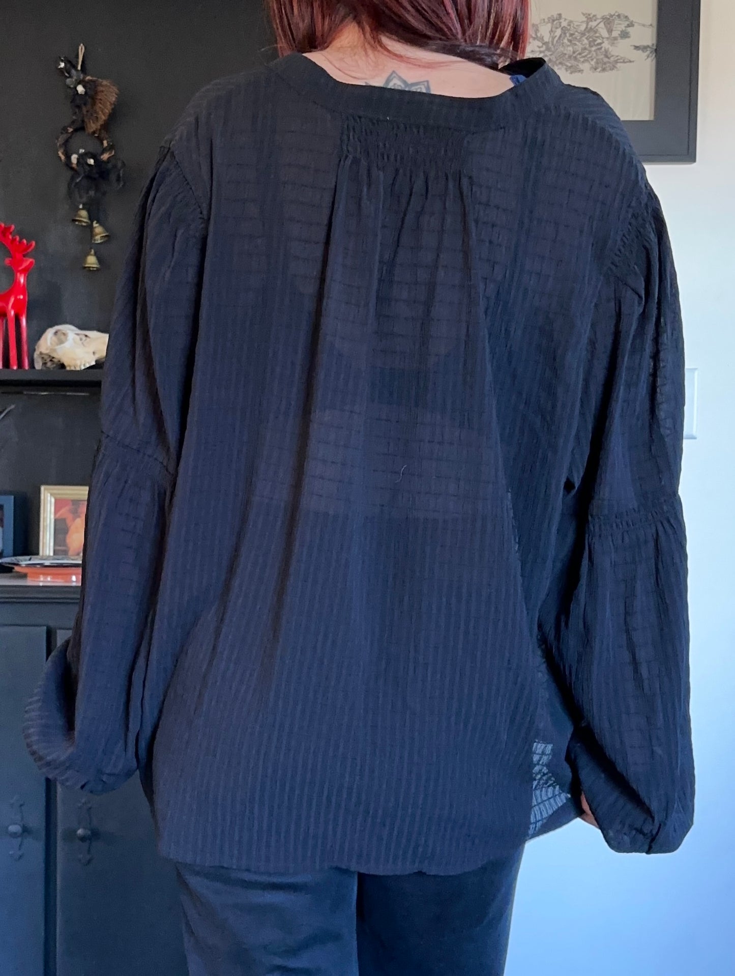 Ella Moss Sheer Poet Top XXL