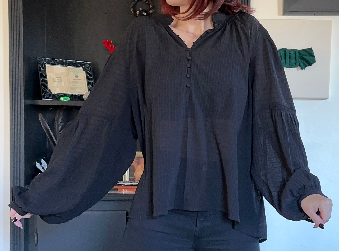 Ella Moss Sheer Poet Top XXL