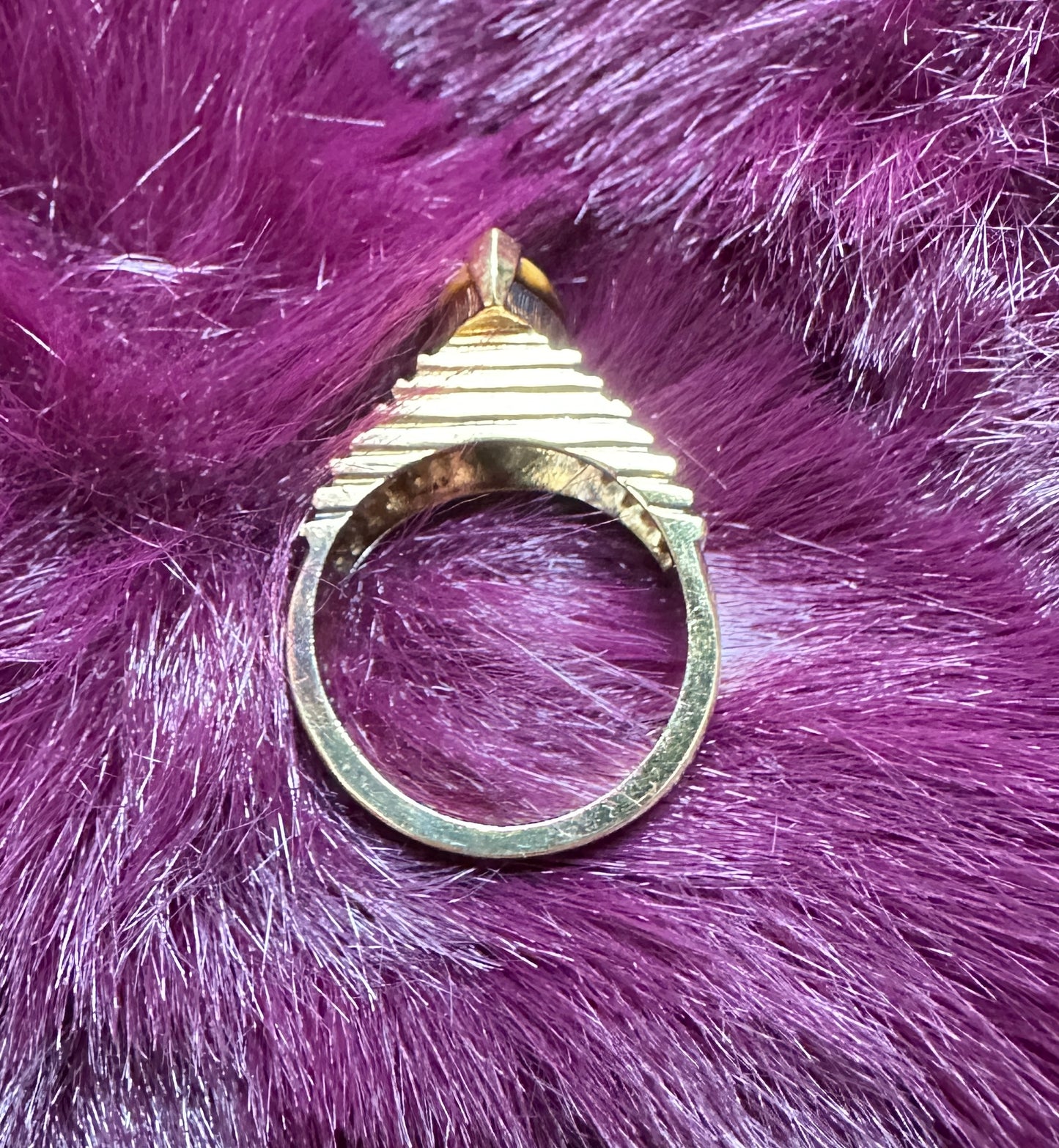 70's Gold Tiger's Eye Ring SZ 6