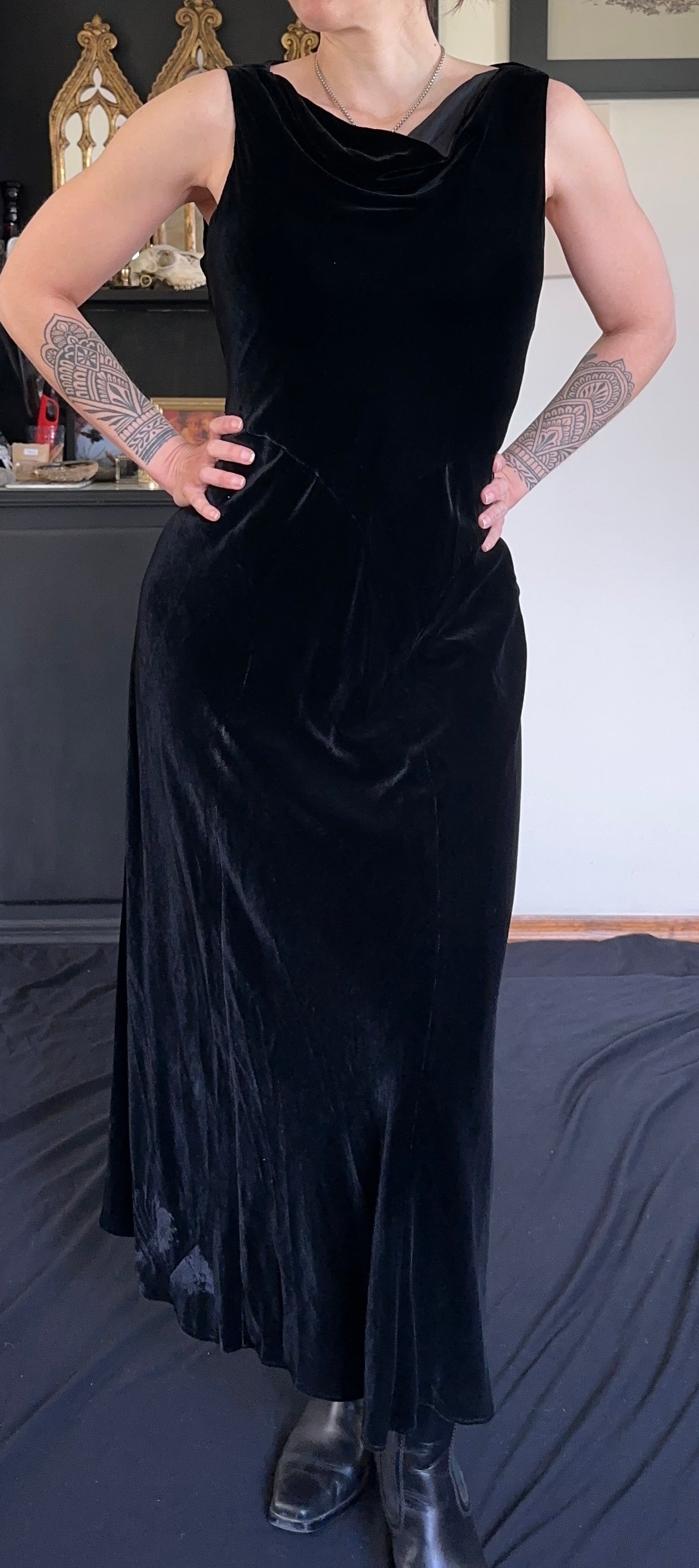 1930s Revival Velvet Gown