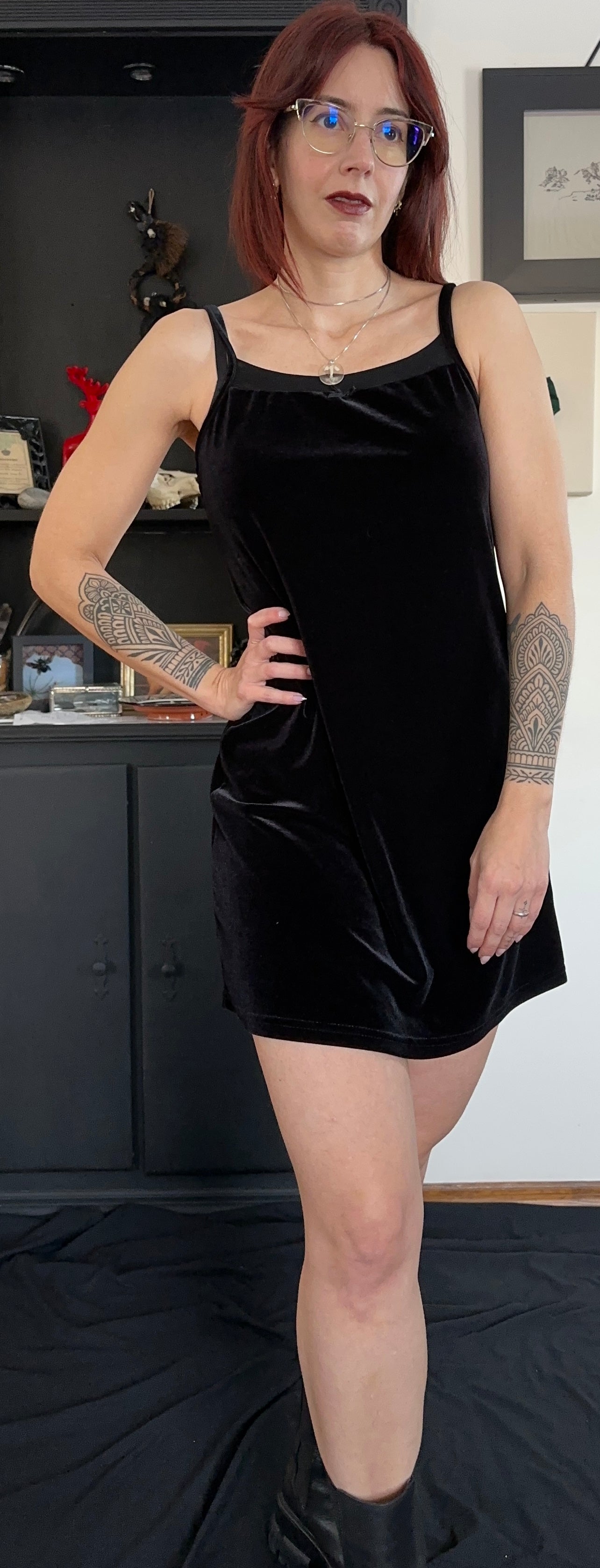 Velvet Slip Dress S