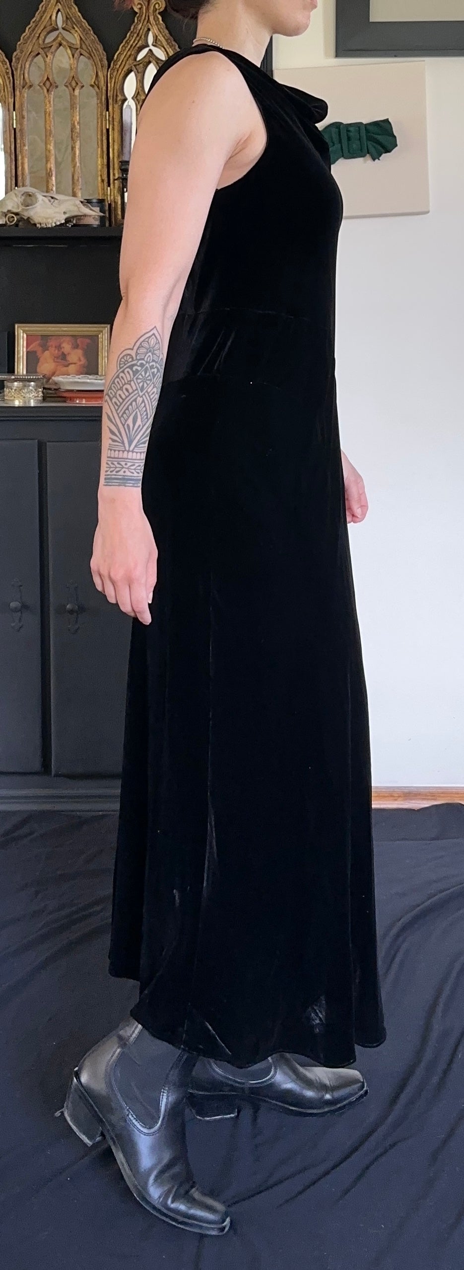 1930s Revival Velvet Gown