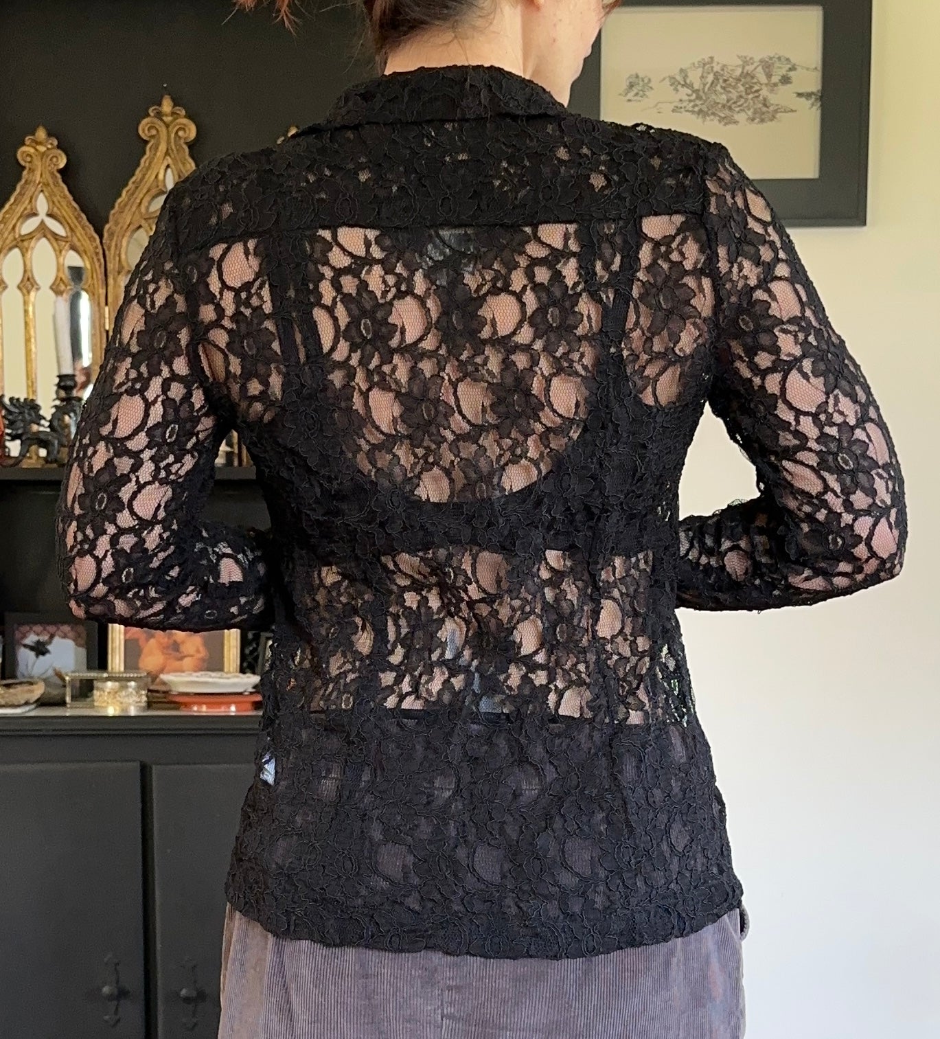Lace Button Down Top
