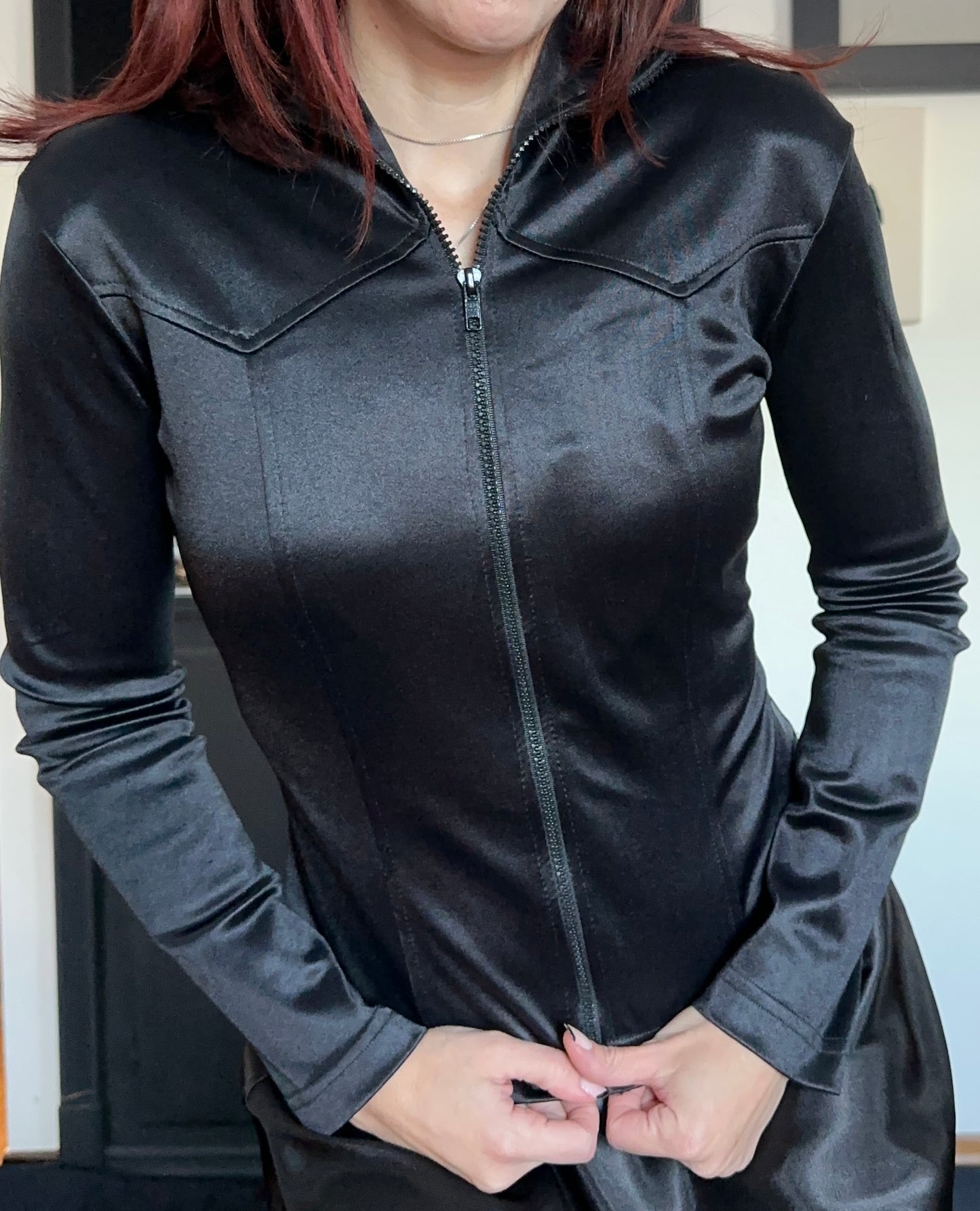 Zip Front Western Shirt S-M