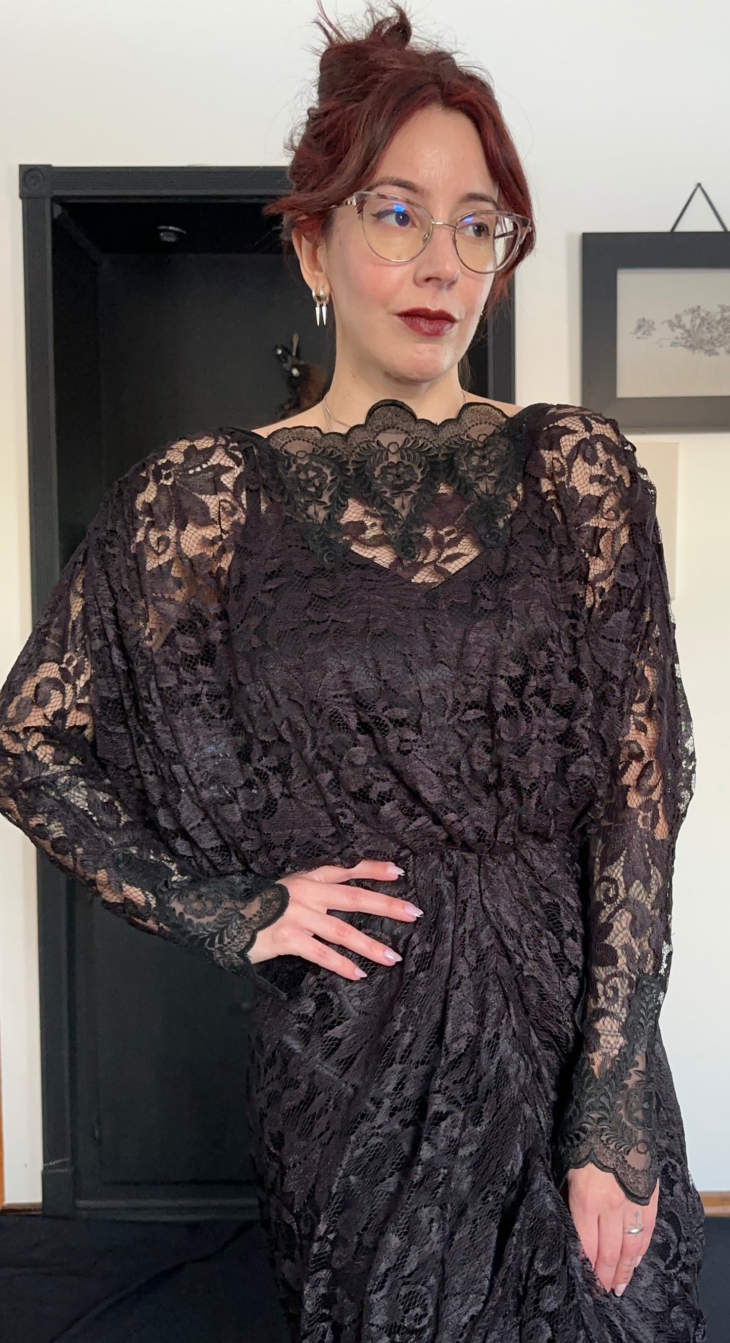 80s Lace Witch Dress SZ 6