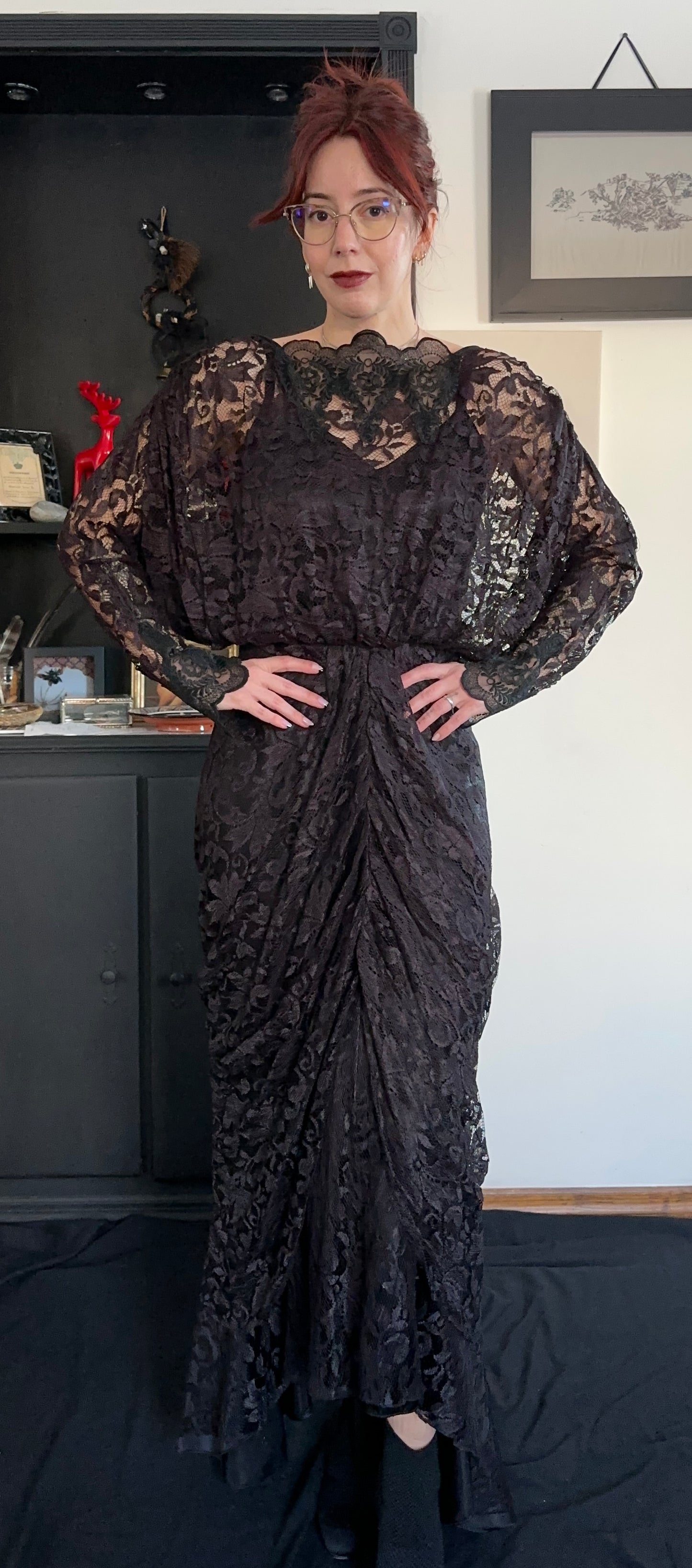 80s Lace Witch Dress SZ 6