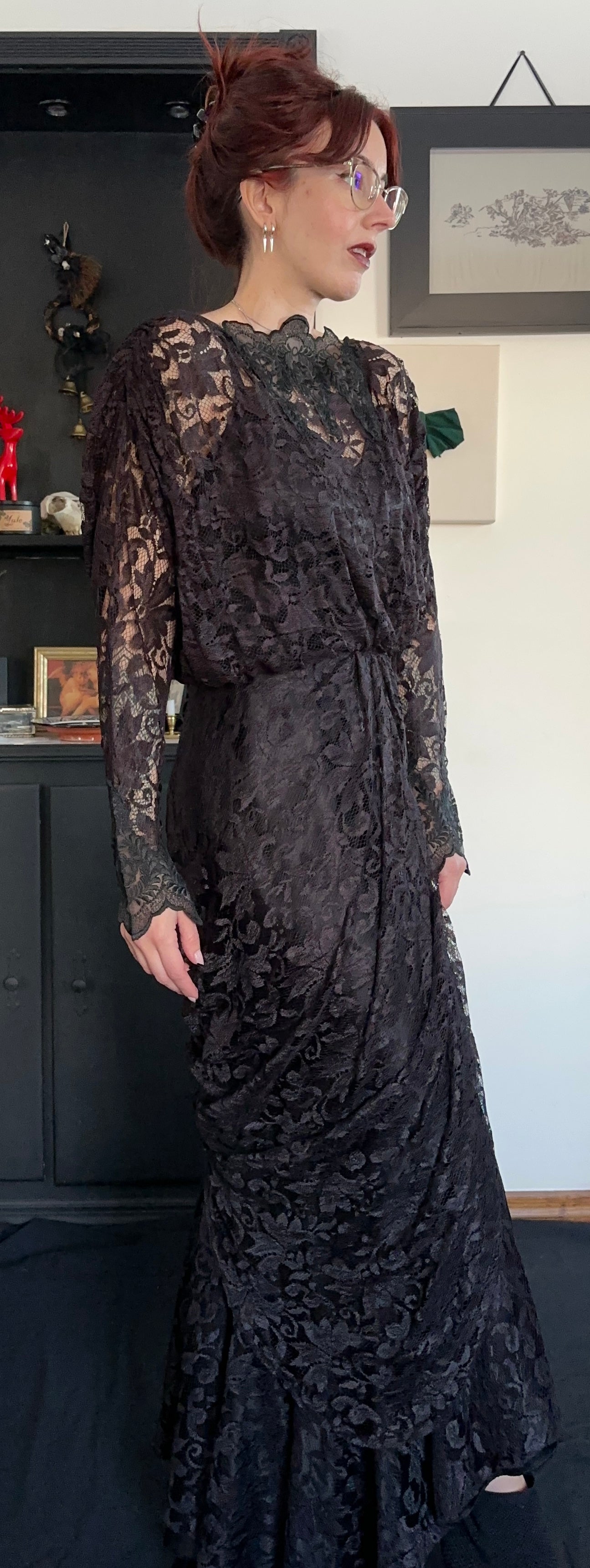80s Lace Witch Dress SZ 6