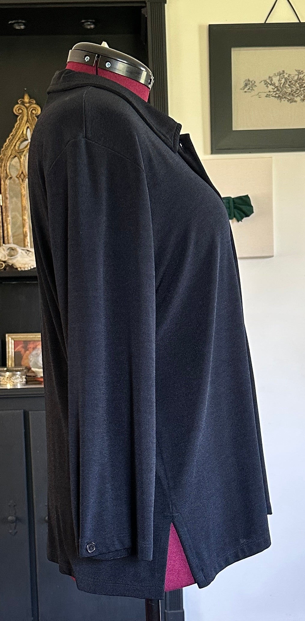 90s Stretch Crepe Button Down