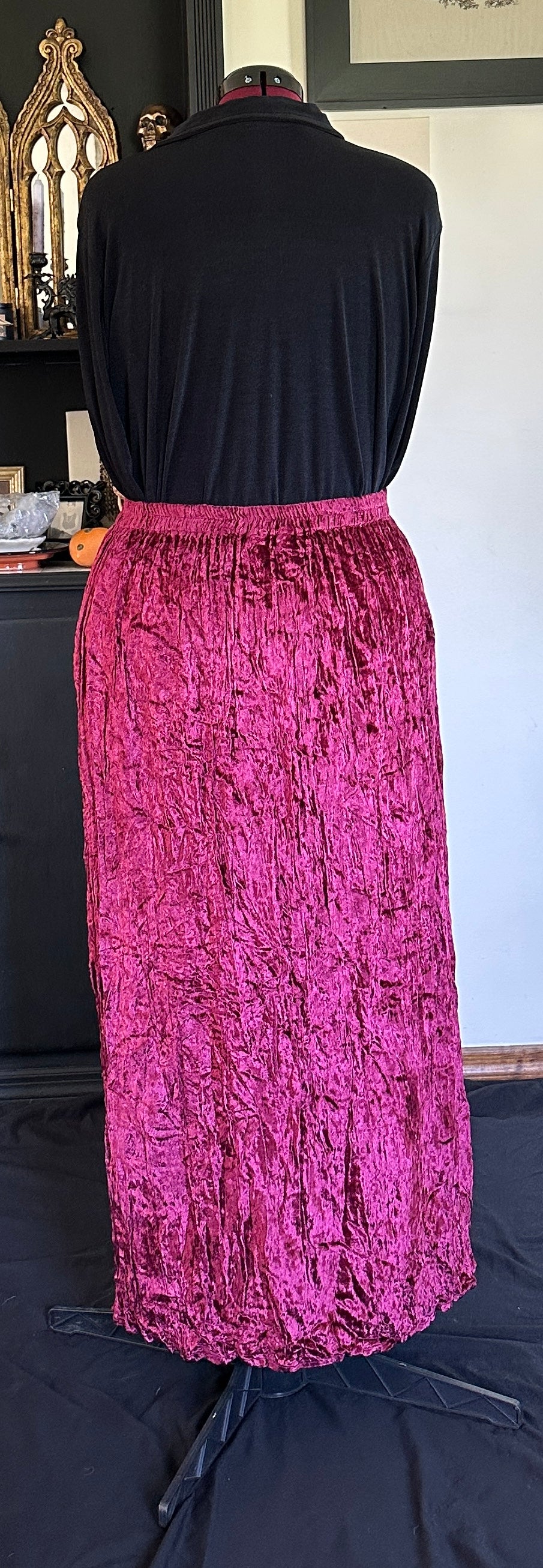 Crushed Velvet Maxi Skirt