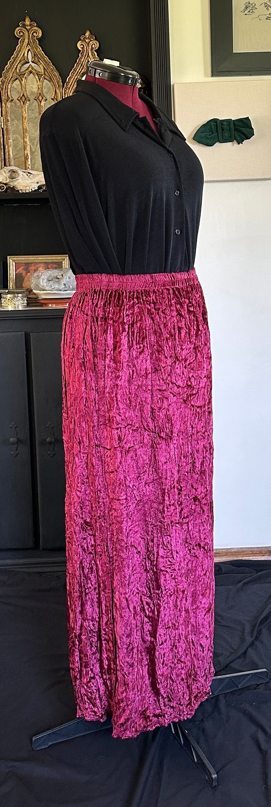 Crushed Velvet Maxi Skirt