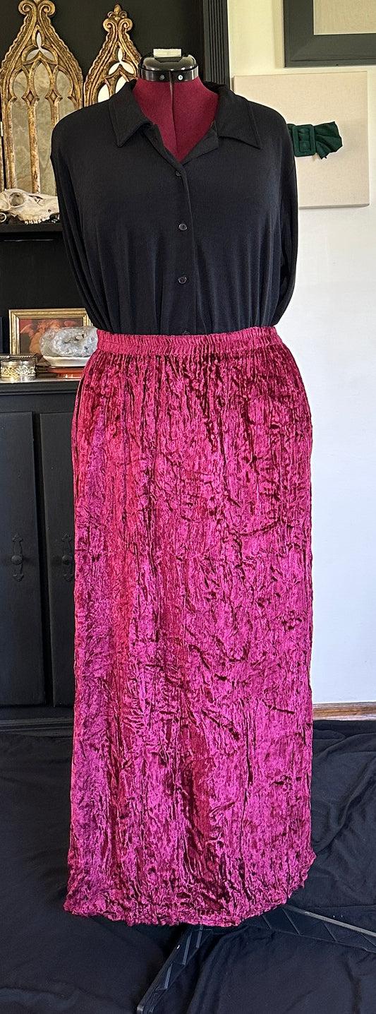 Crushed Velvet Maxi Skirt