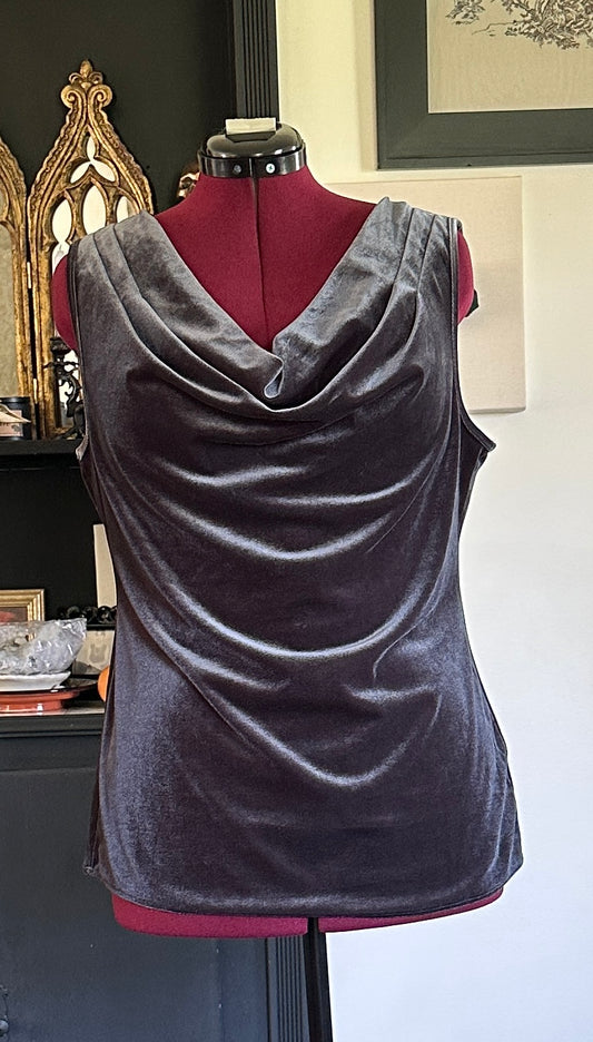 Velvet Draped Tank Top