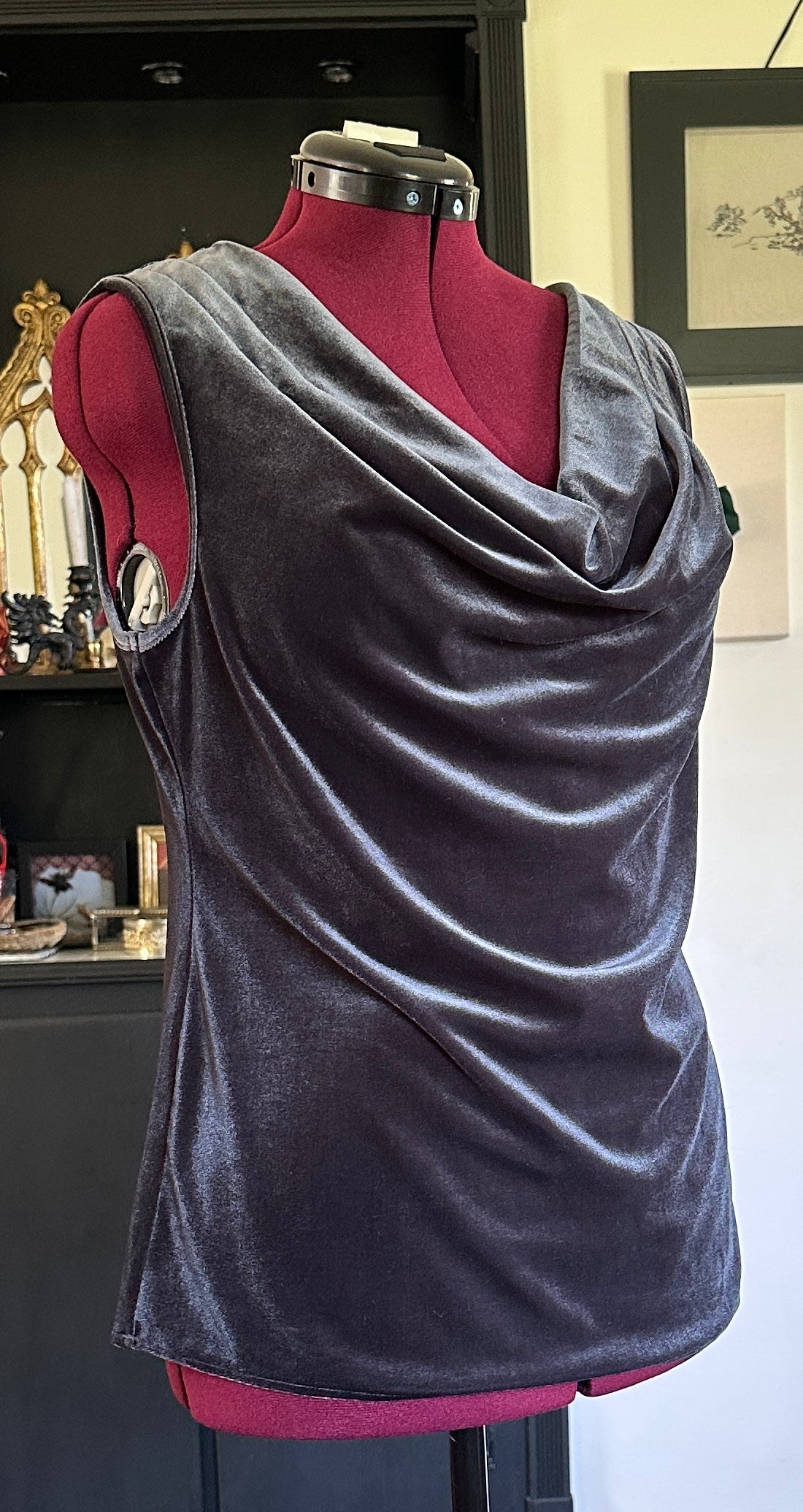 Velvet Draped Tank Top