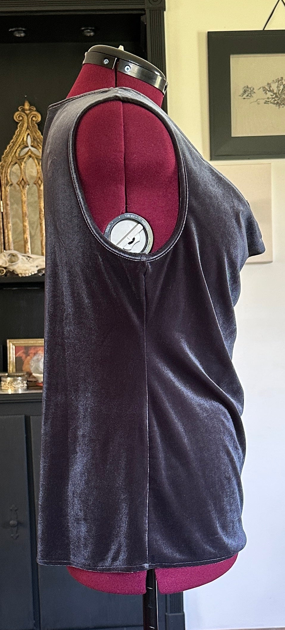 Velvet Draped Tank Top