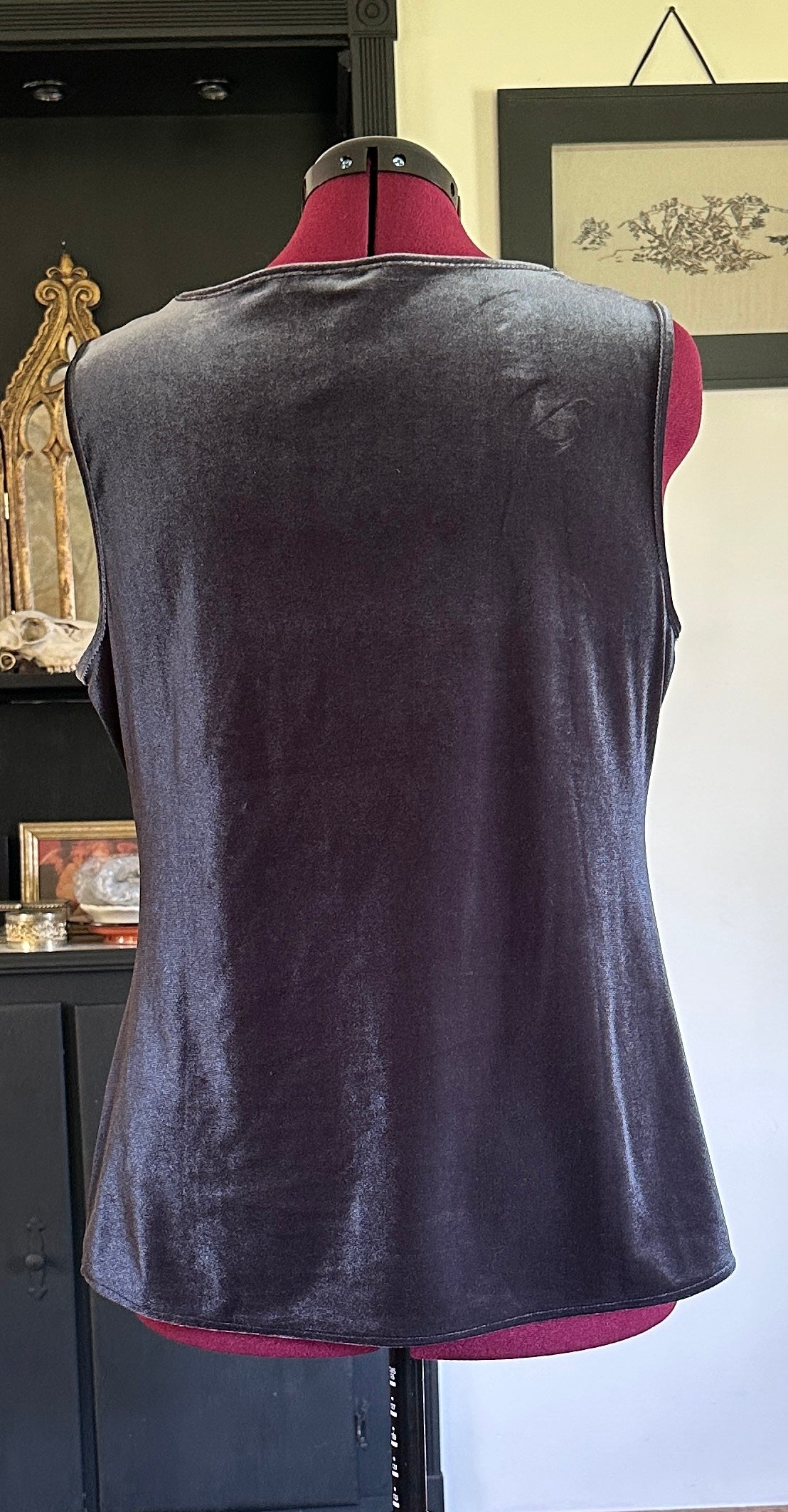 Velvet Draped Tank Top