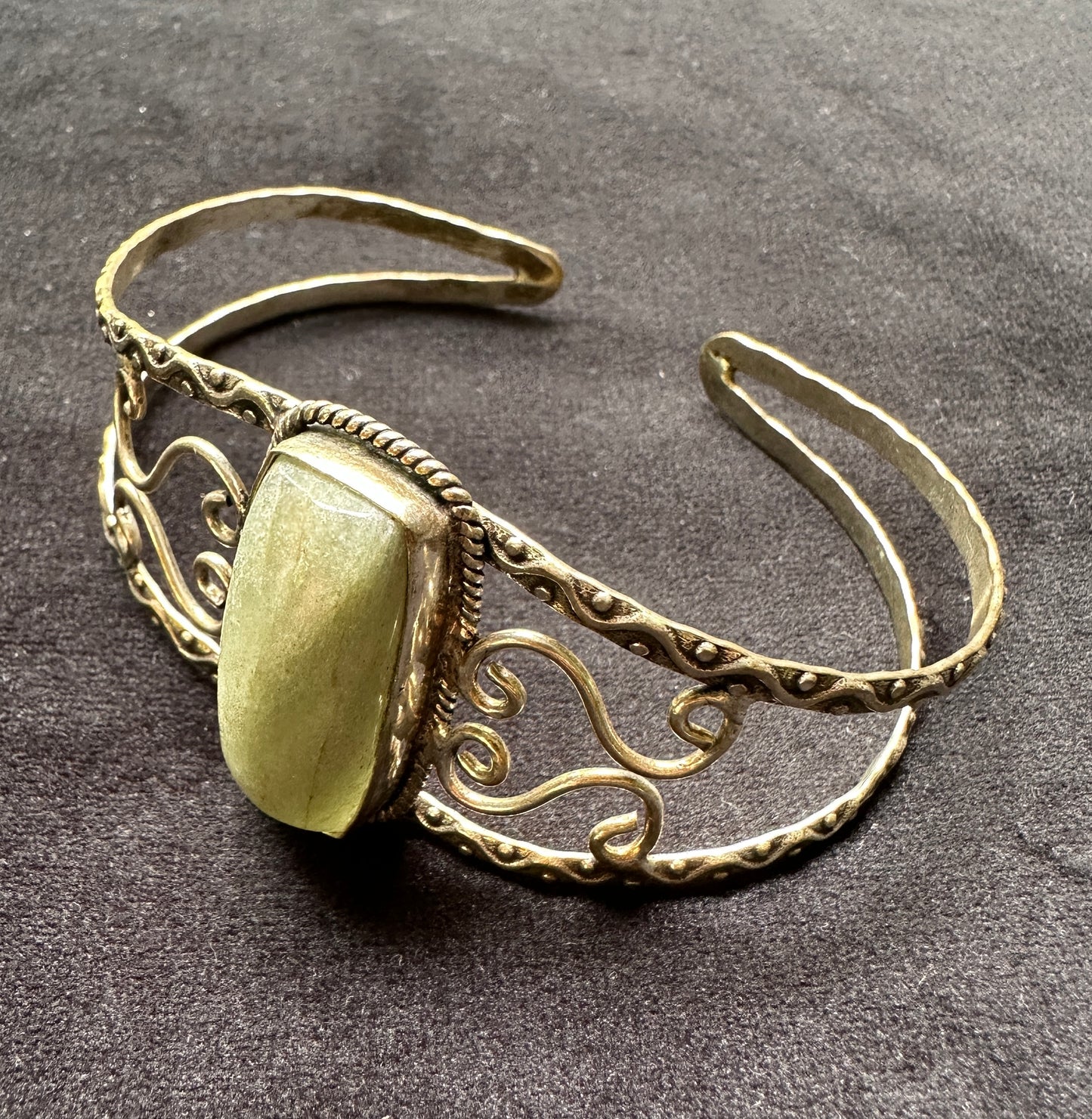 Prehnite Silver Bracelet