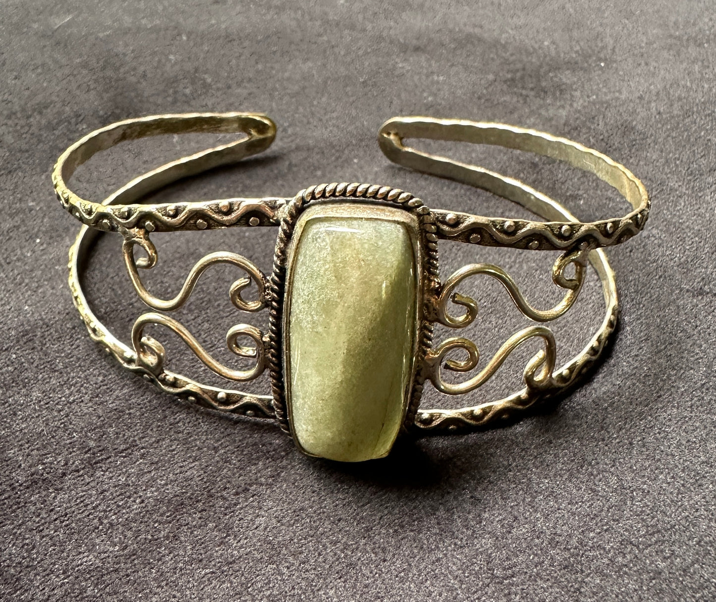 Prehnite Silver Bracelet