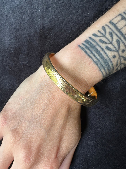 Vintage Etched Gold Bangle