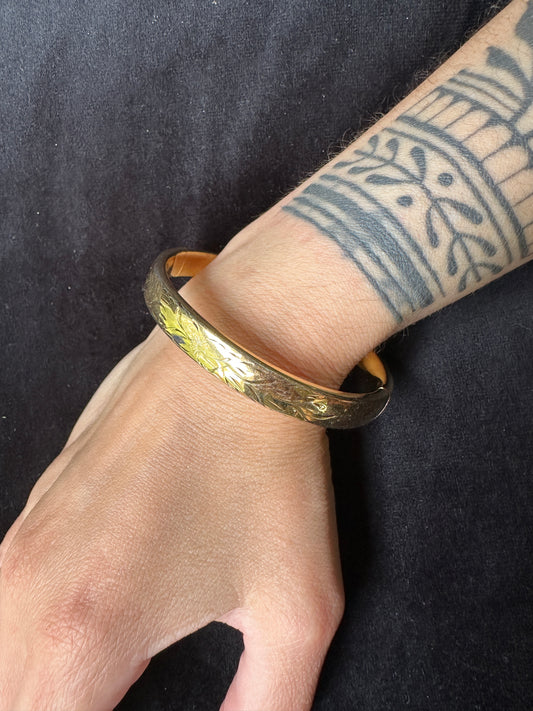 Vintage Etched Gold Bangle