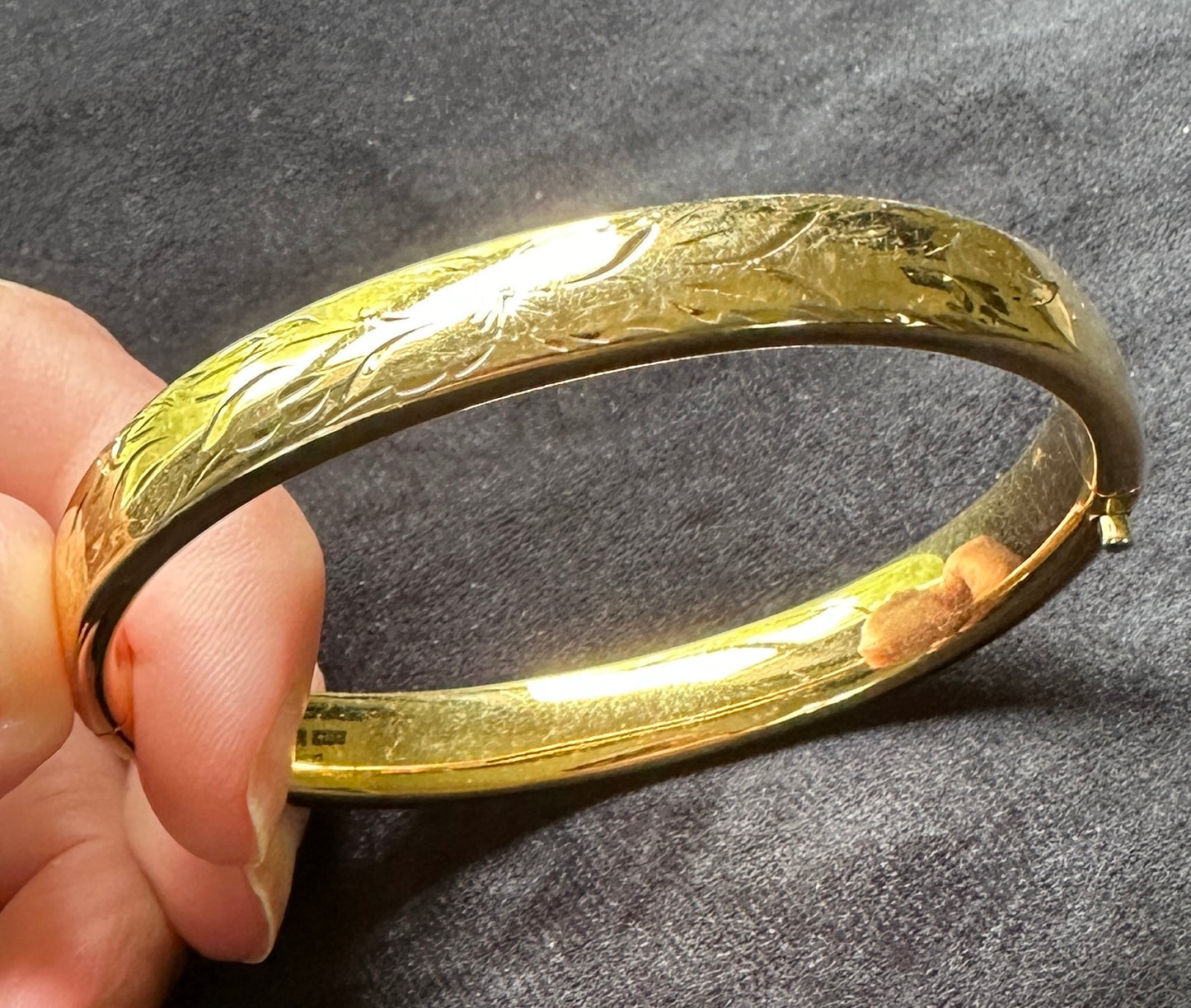 Vintage Etched Gold Bangle