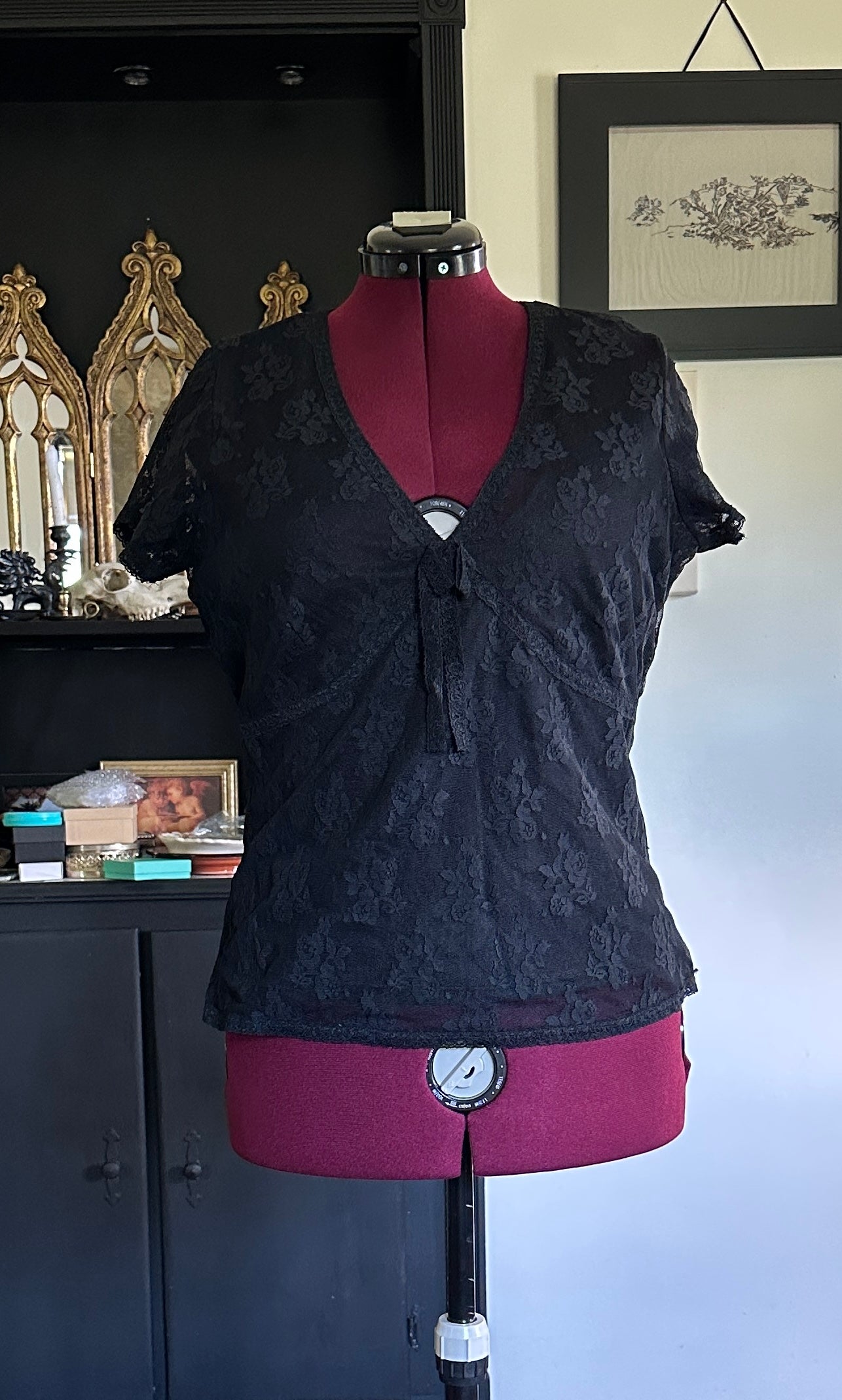 Lace Soft Goth Top XL