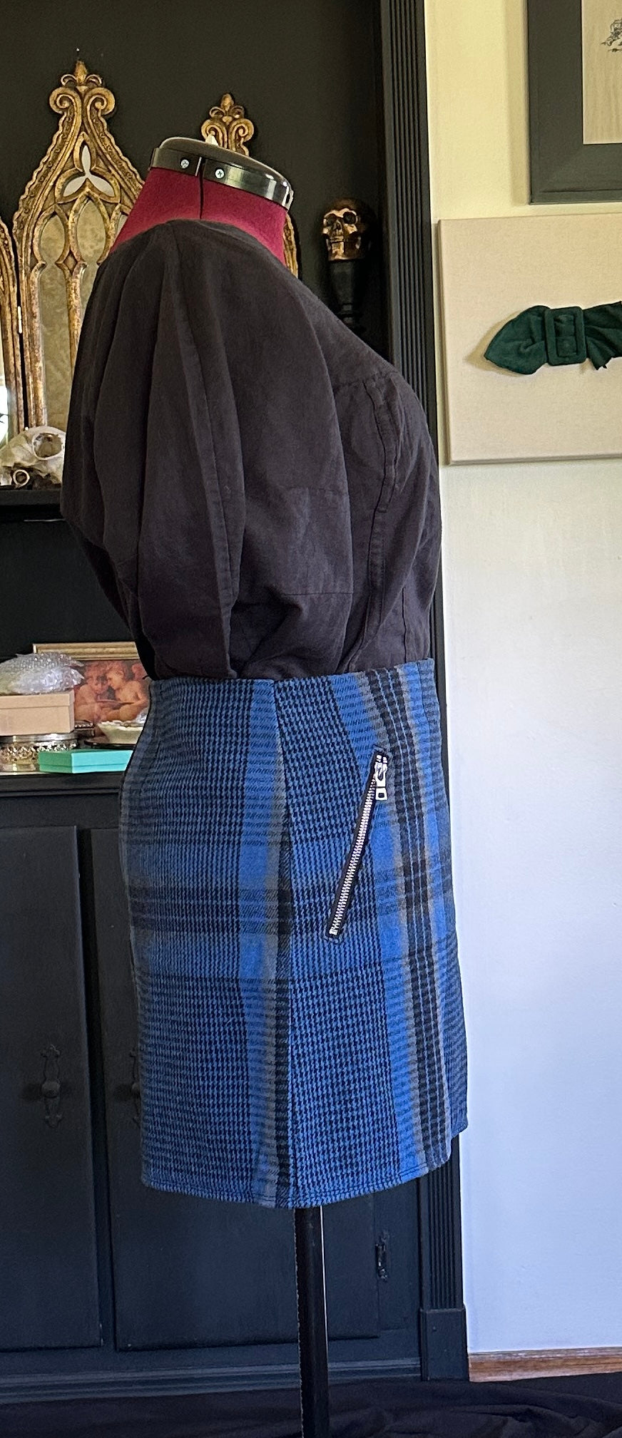 Tartan Plaid Wool Mini Skirt SZ 12