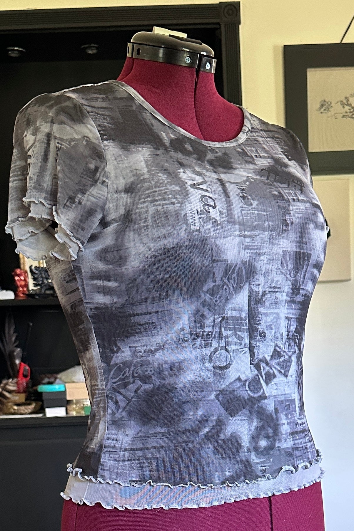 Y2K Graphic Mesh Tee