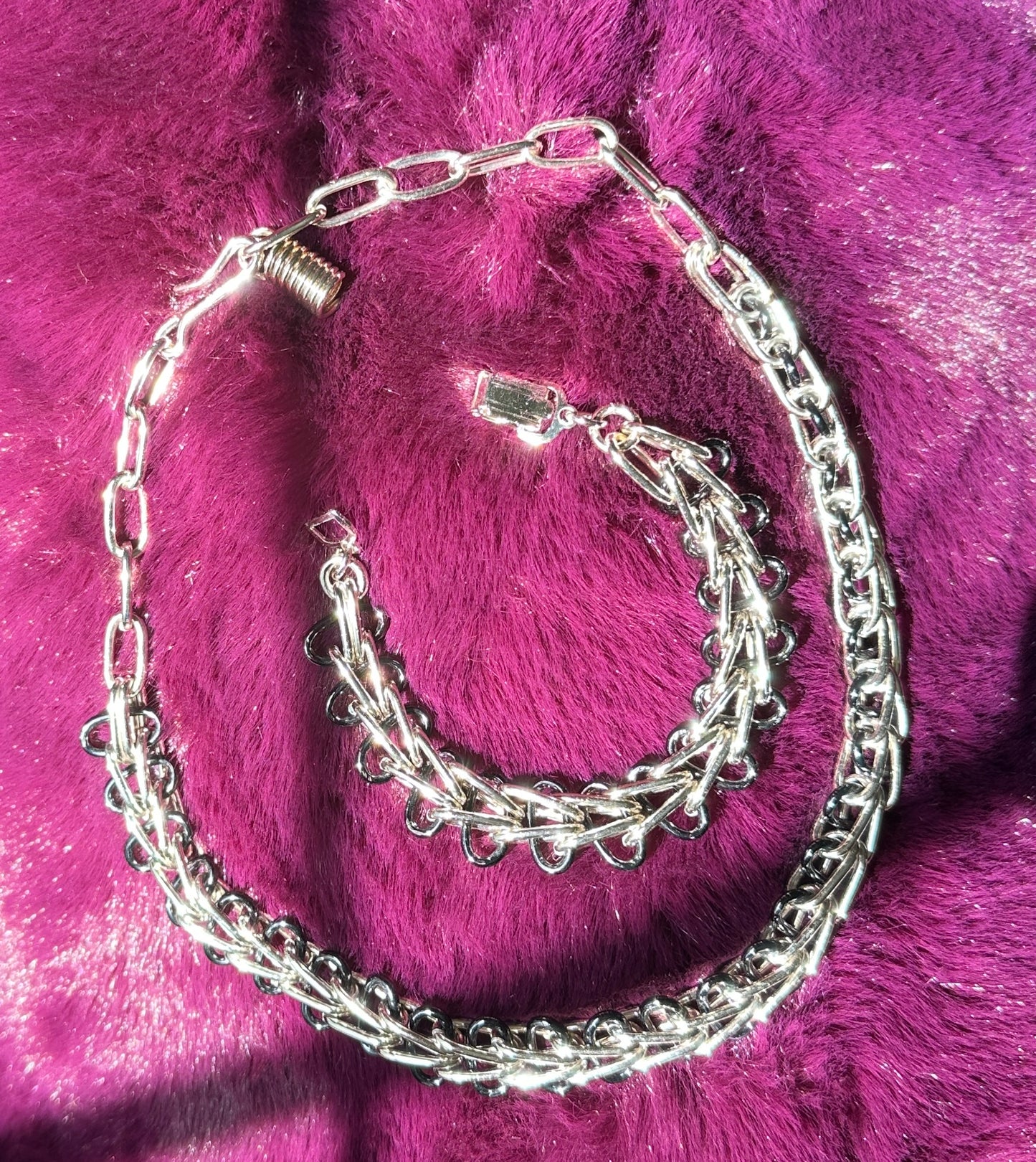 Vintage Chain Collar Necklace And Bracelet