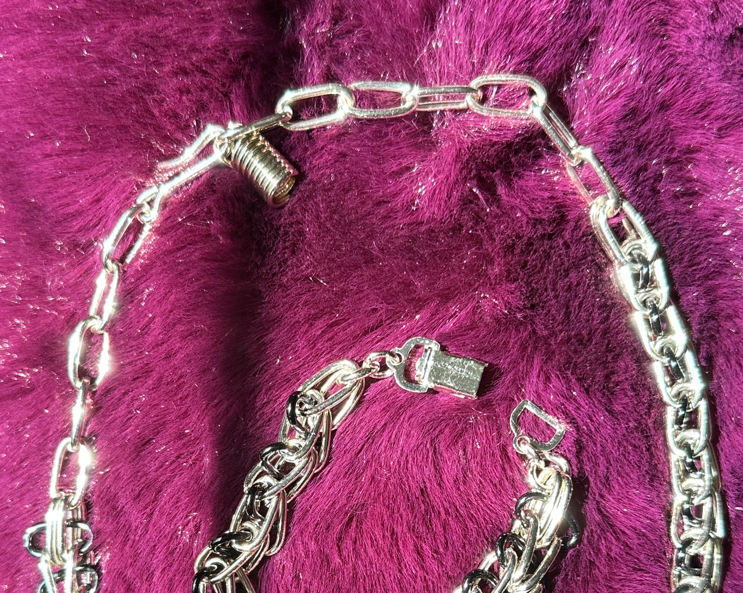 Vintage Chain Collar Necklace And Bracelet
