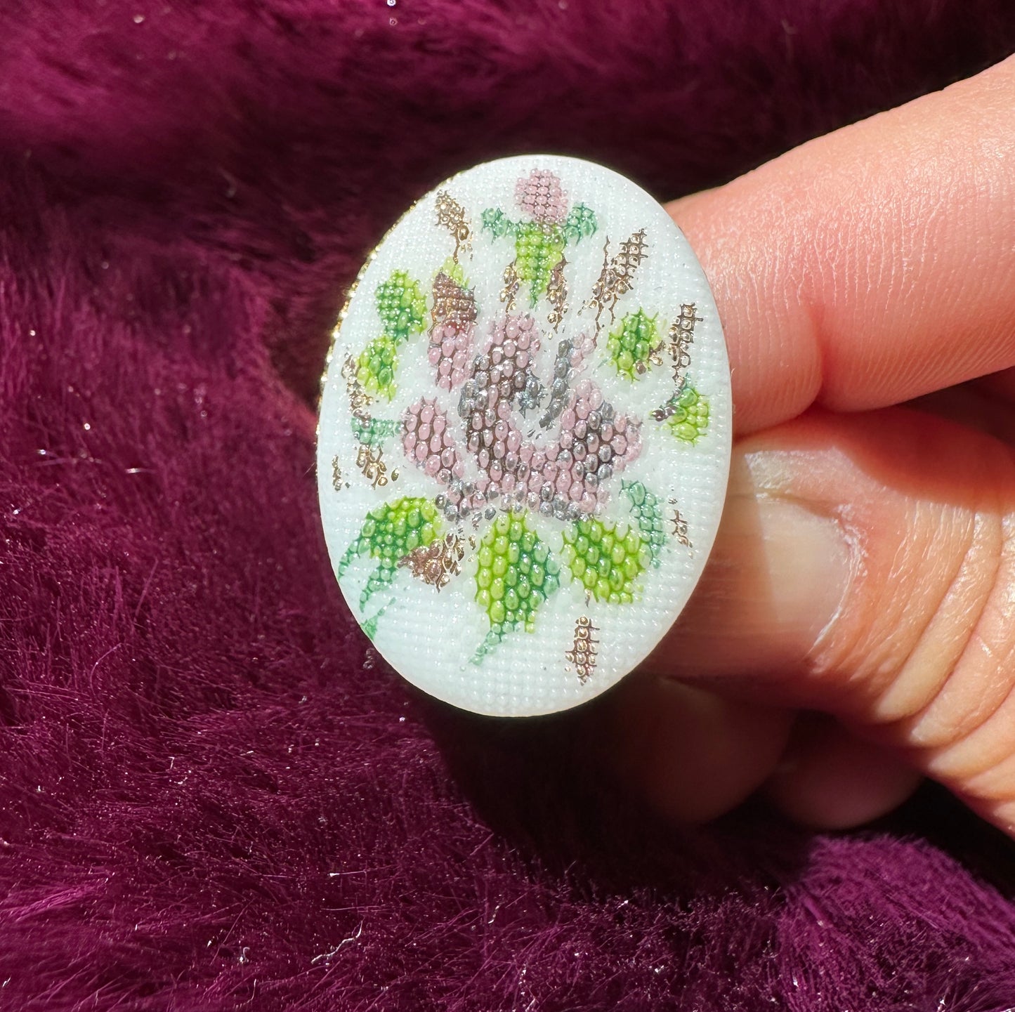 Floral Painted Porcelain Ring