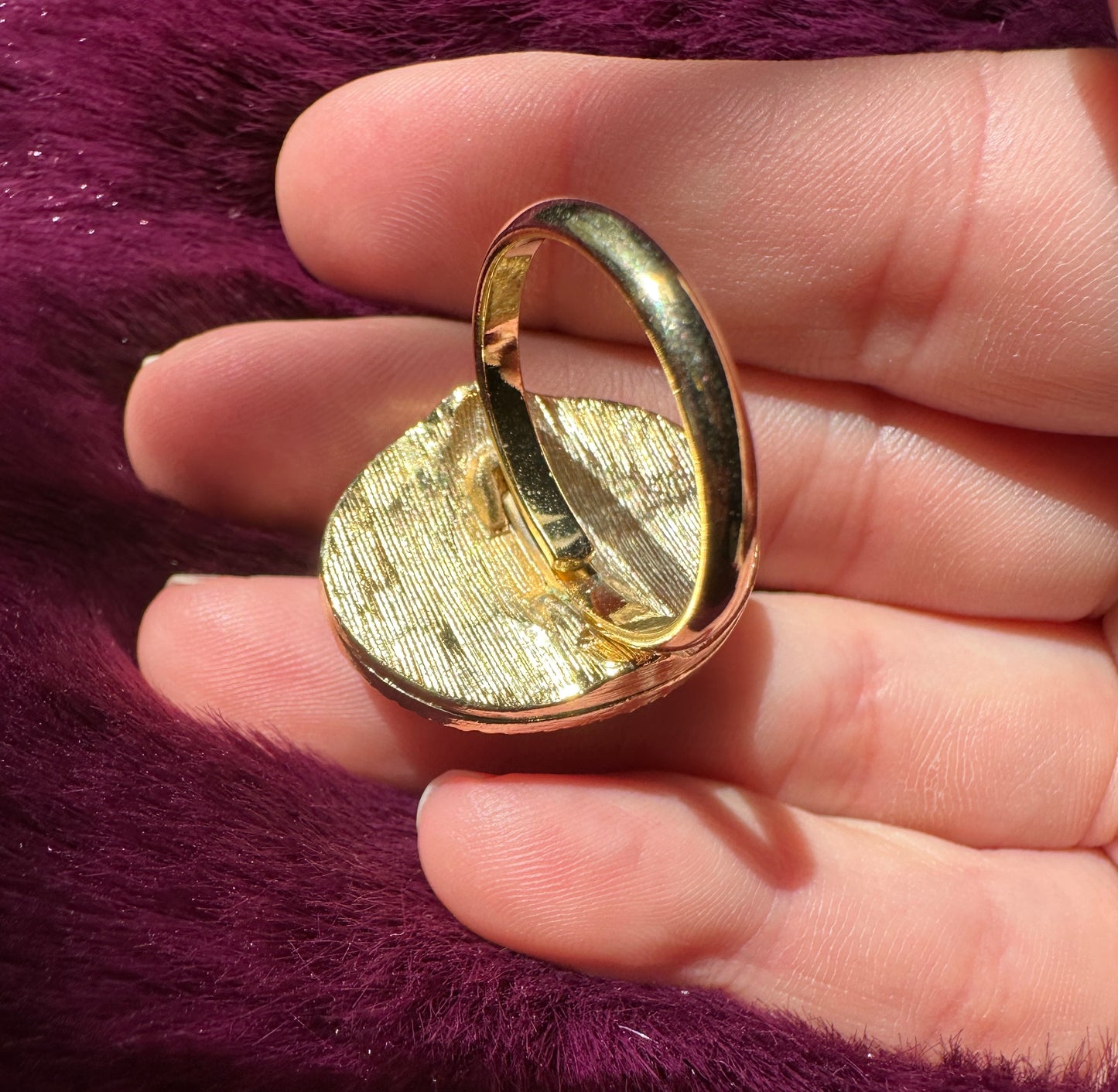 Red And White Cameo Ring