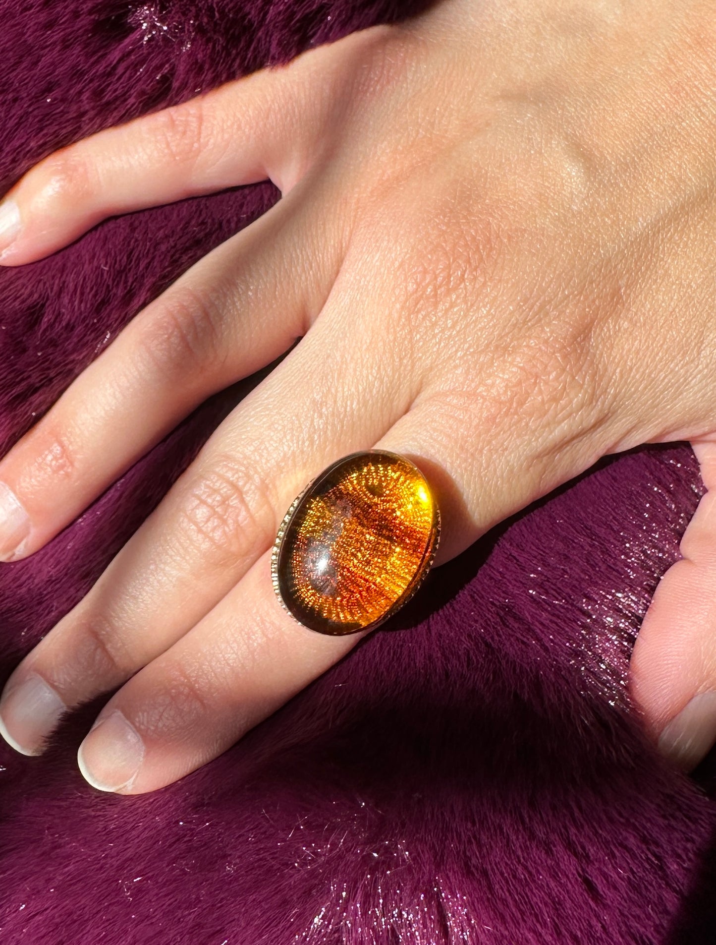 Faux Tiger's Eye Statement Ring