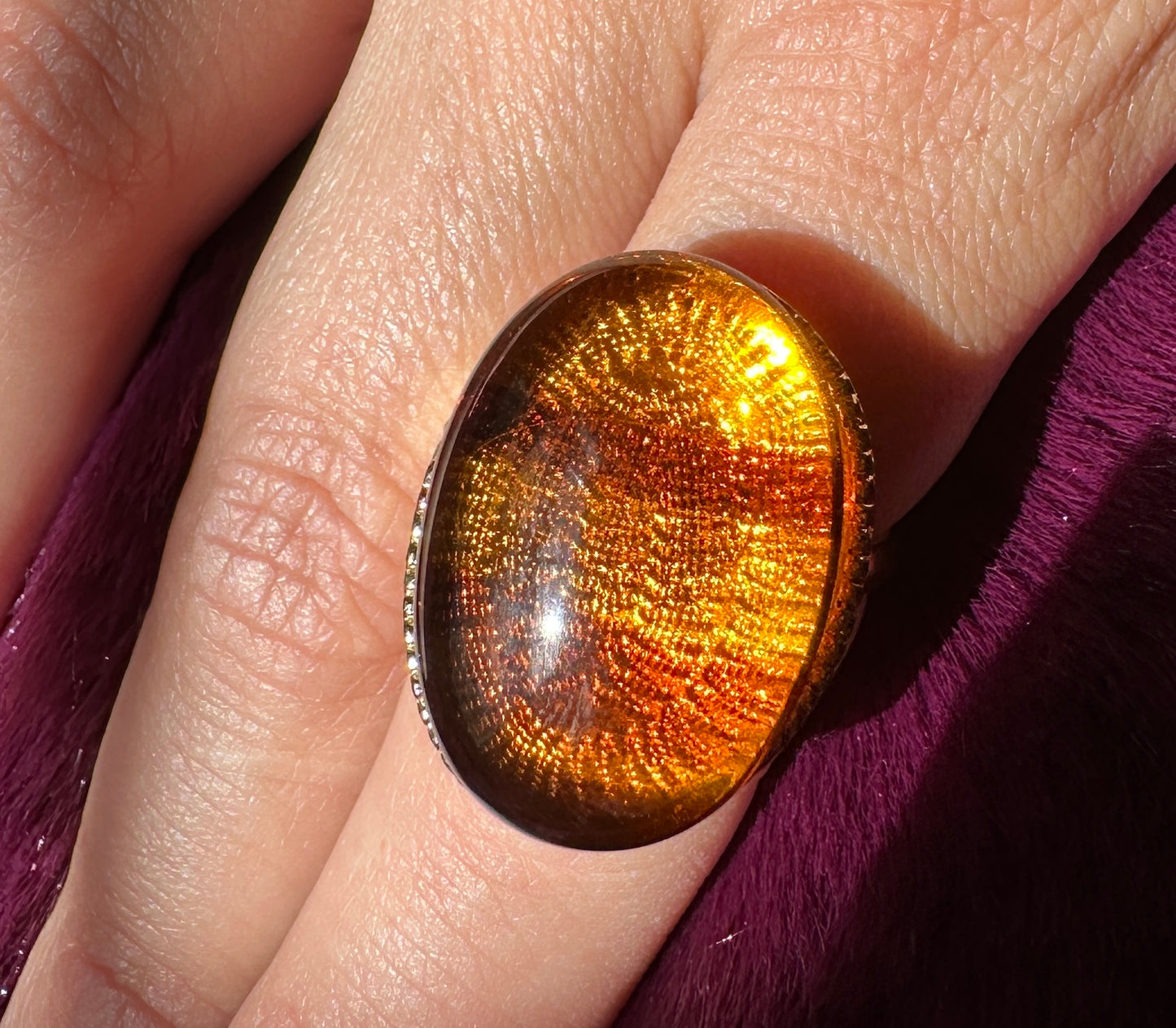 Faux Tiger's Eye Statement Ring