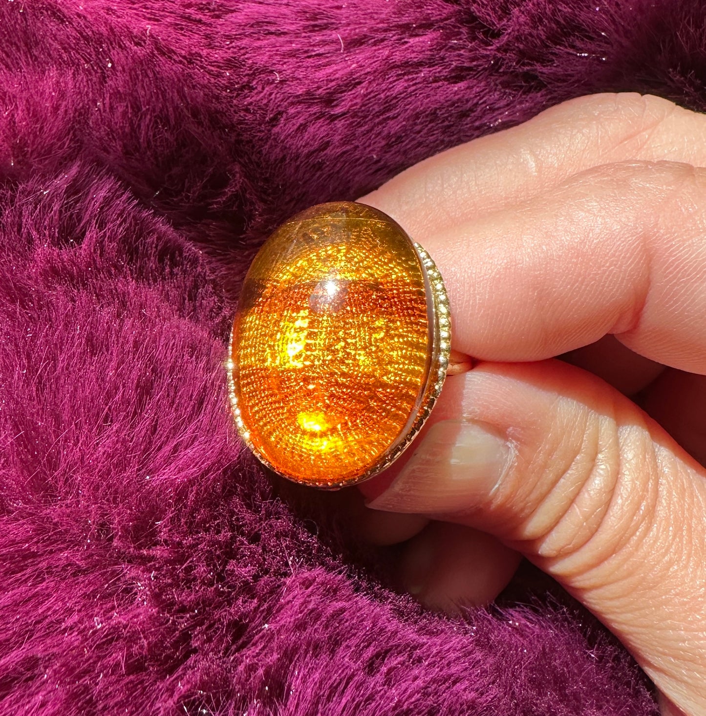 Faux Tiger's Eye Statement Ring