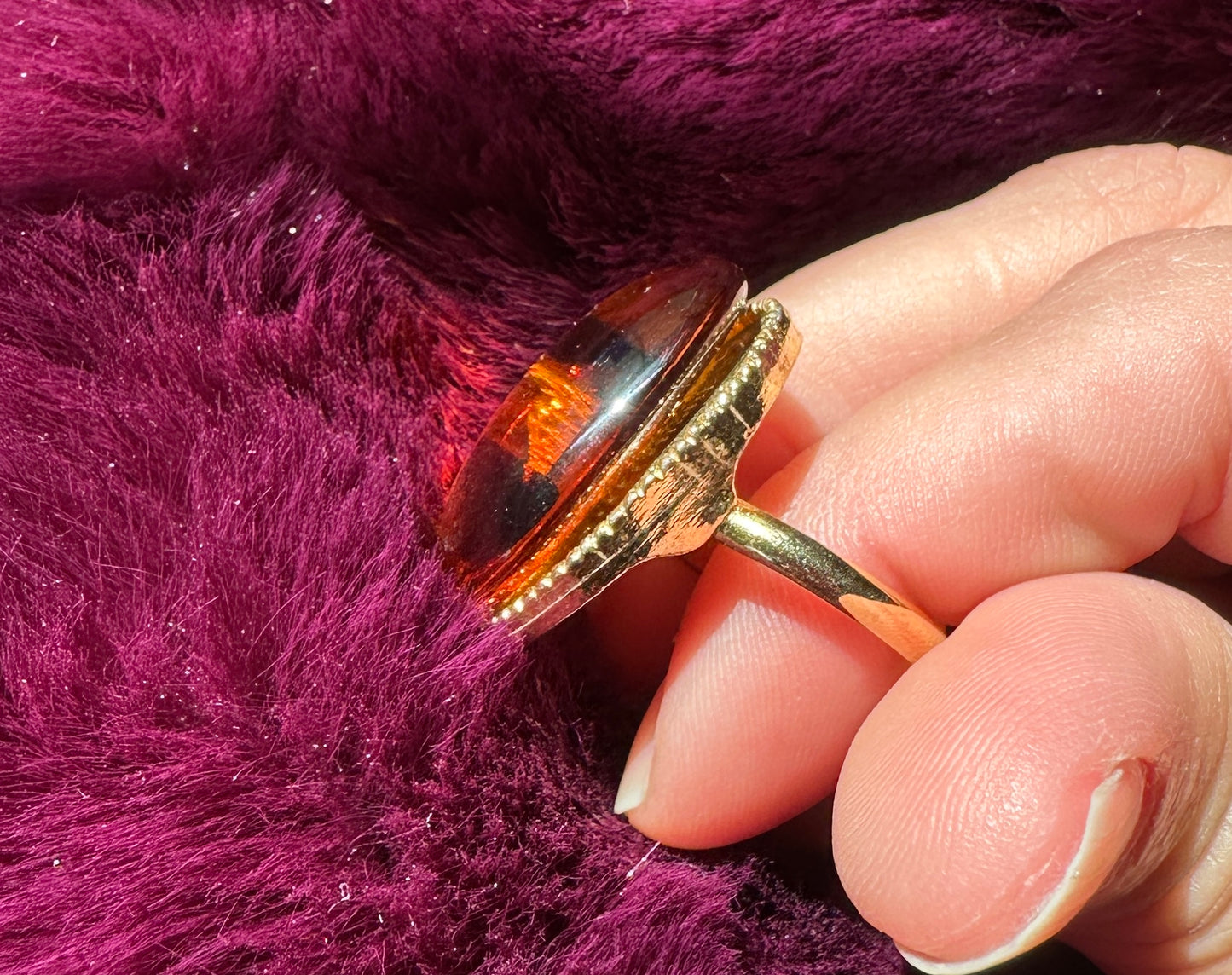 Faux Tiger's Eye Statement Ring