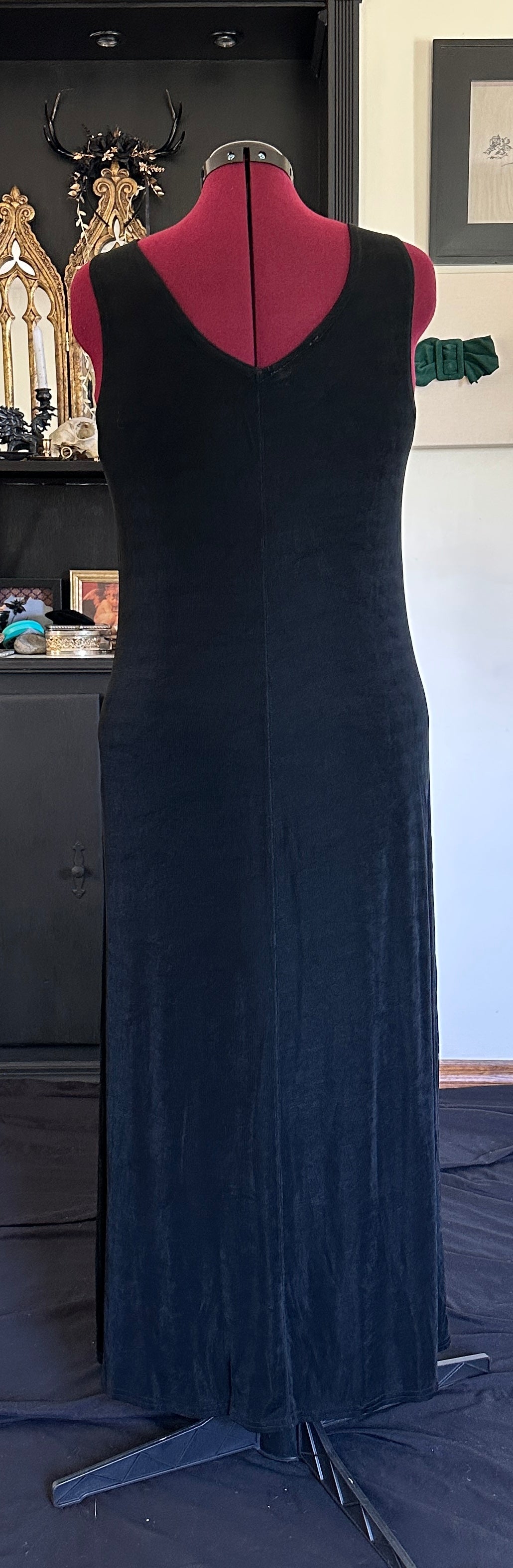 Modern Goth Ribbed Maxi Dress M-L