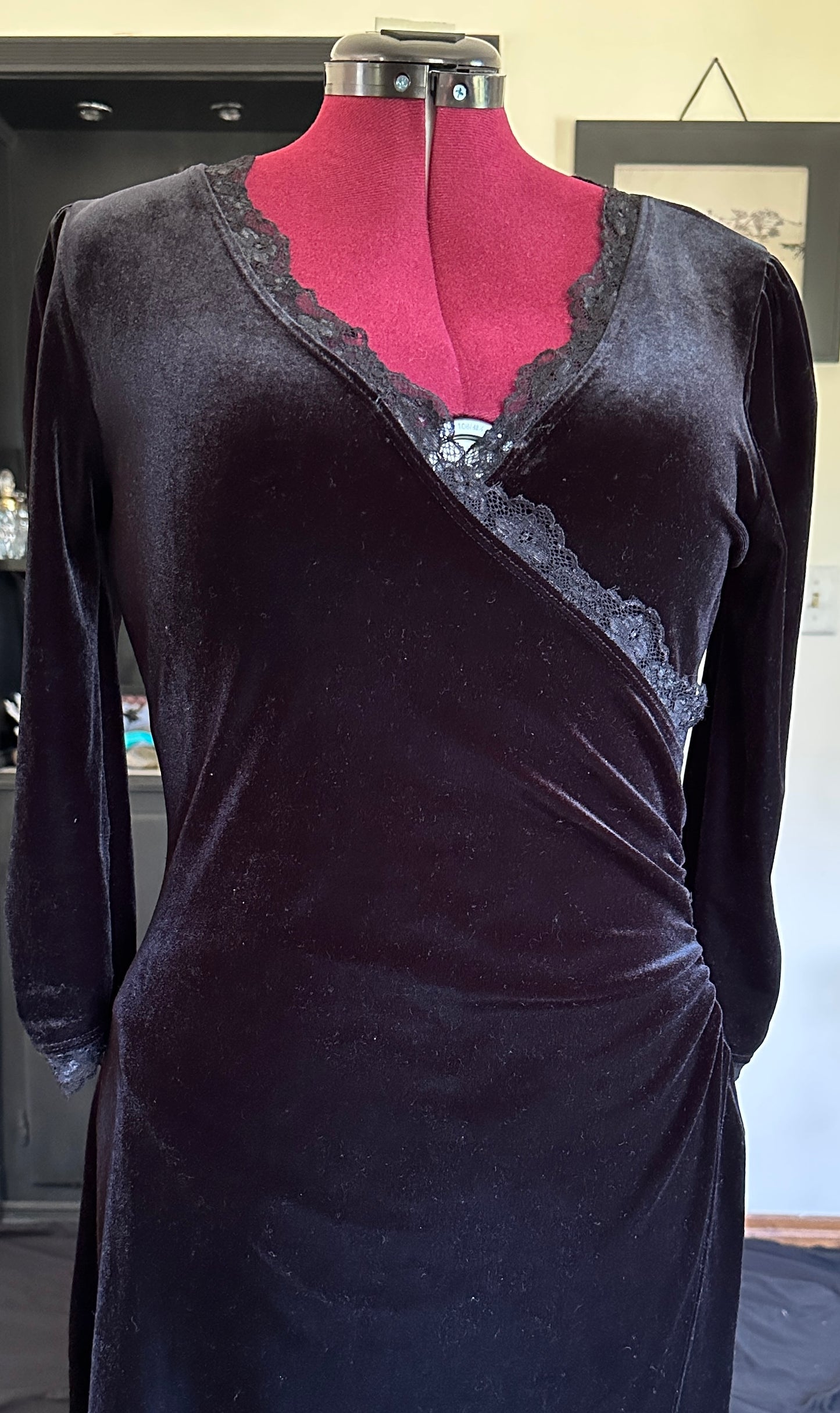 Velvet Wrap Front Cocktail Dress L