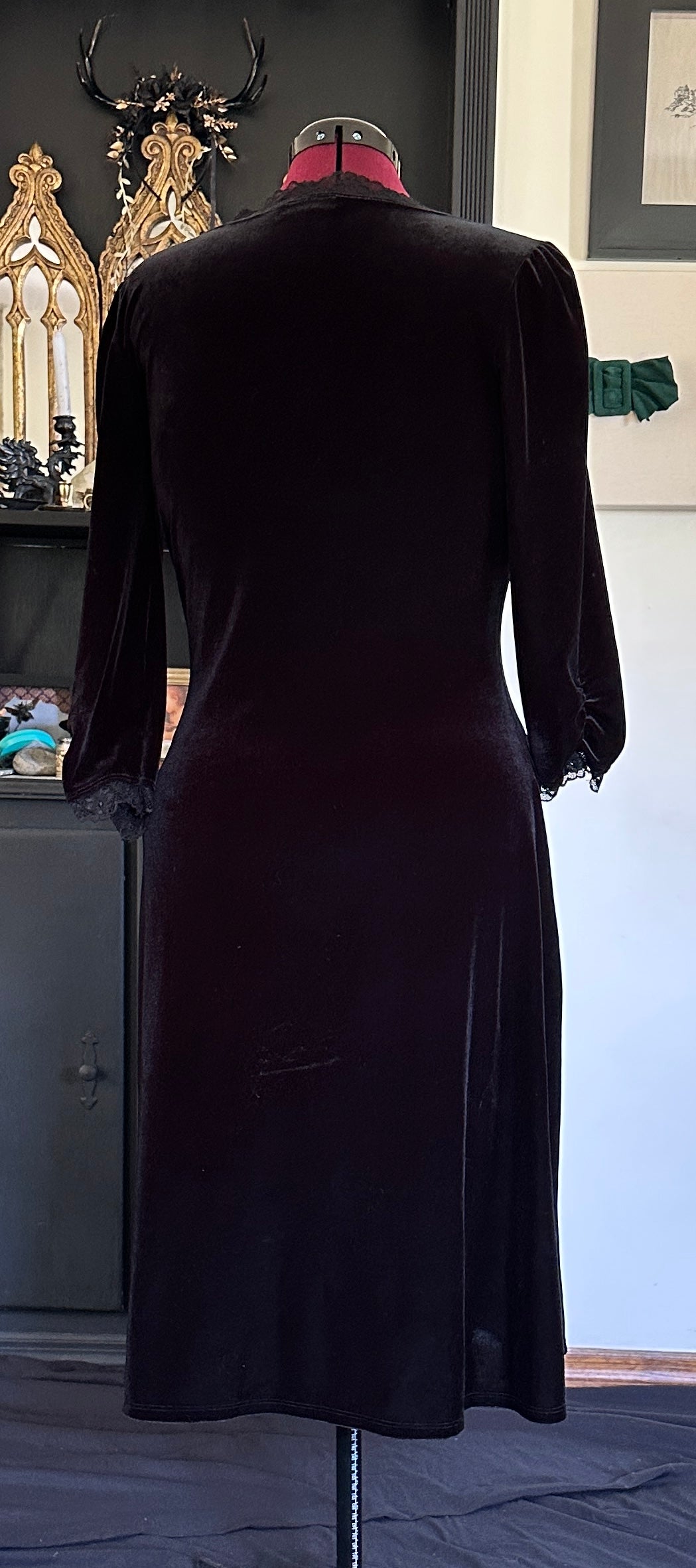 Velvet Wrap Front Cocktail Dress L