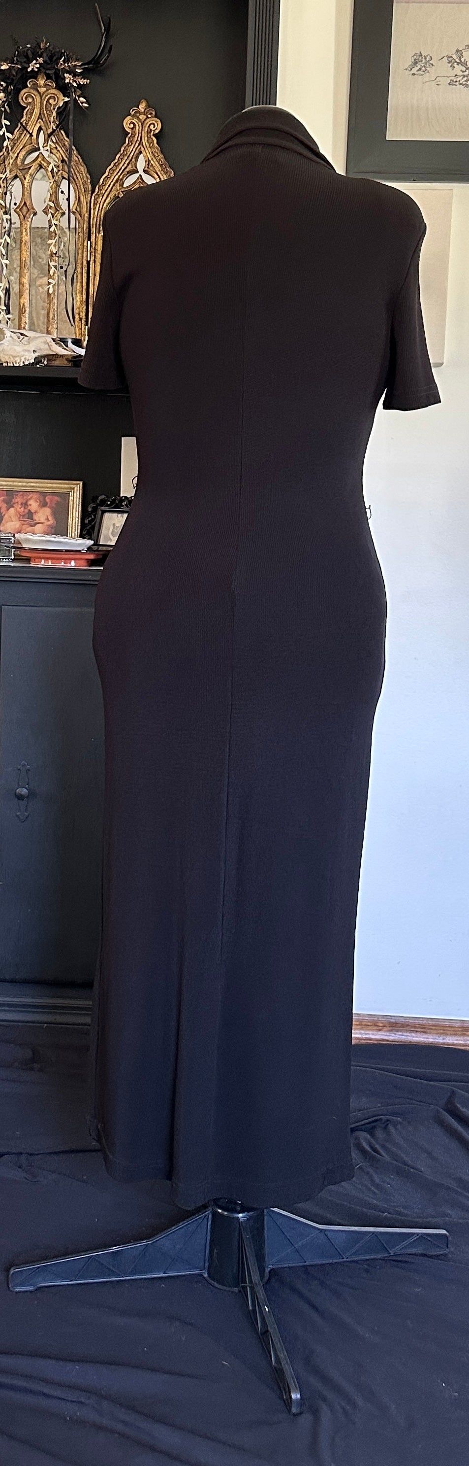 Button Front Column Dress M