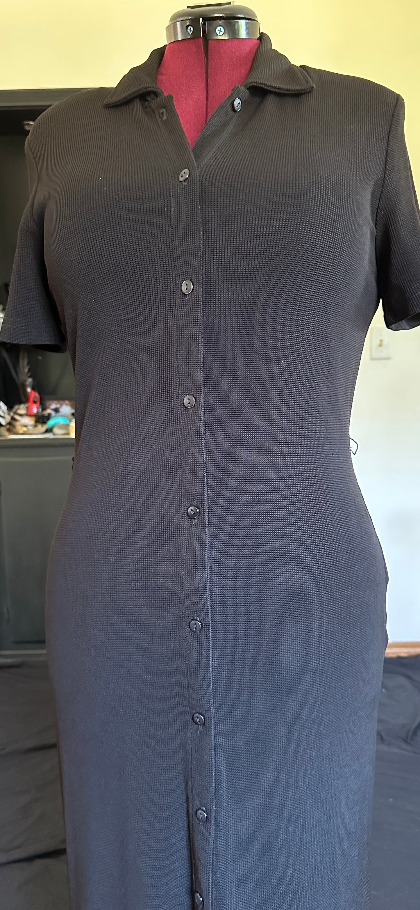 Button Front Column Dress M