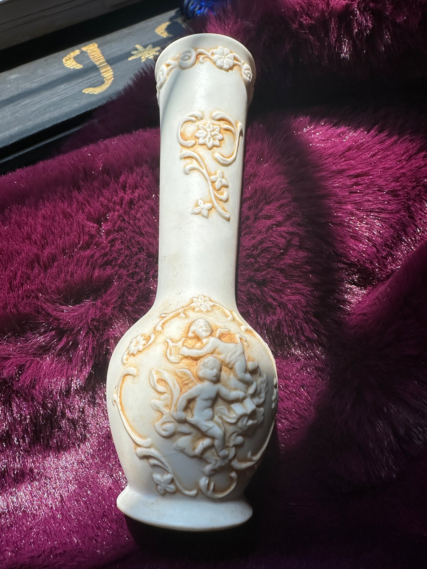 Vintage Cherub Bud Vase