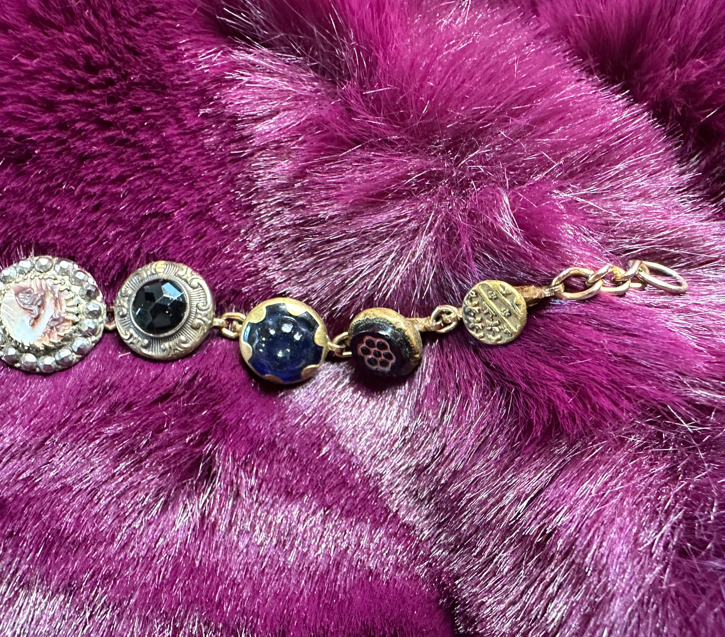 Victorian Button Bracelet 5.5" - 6.5"