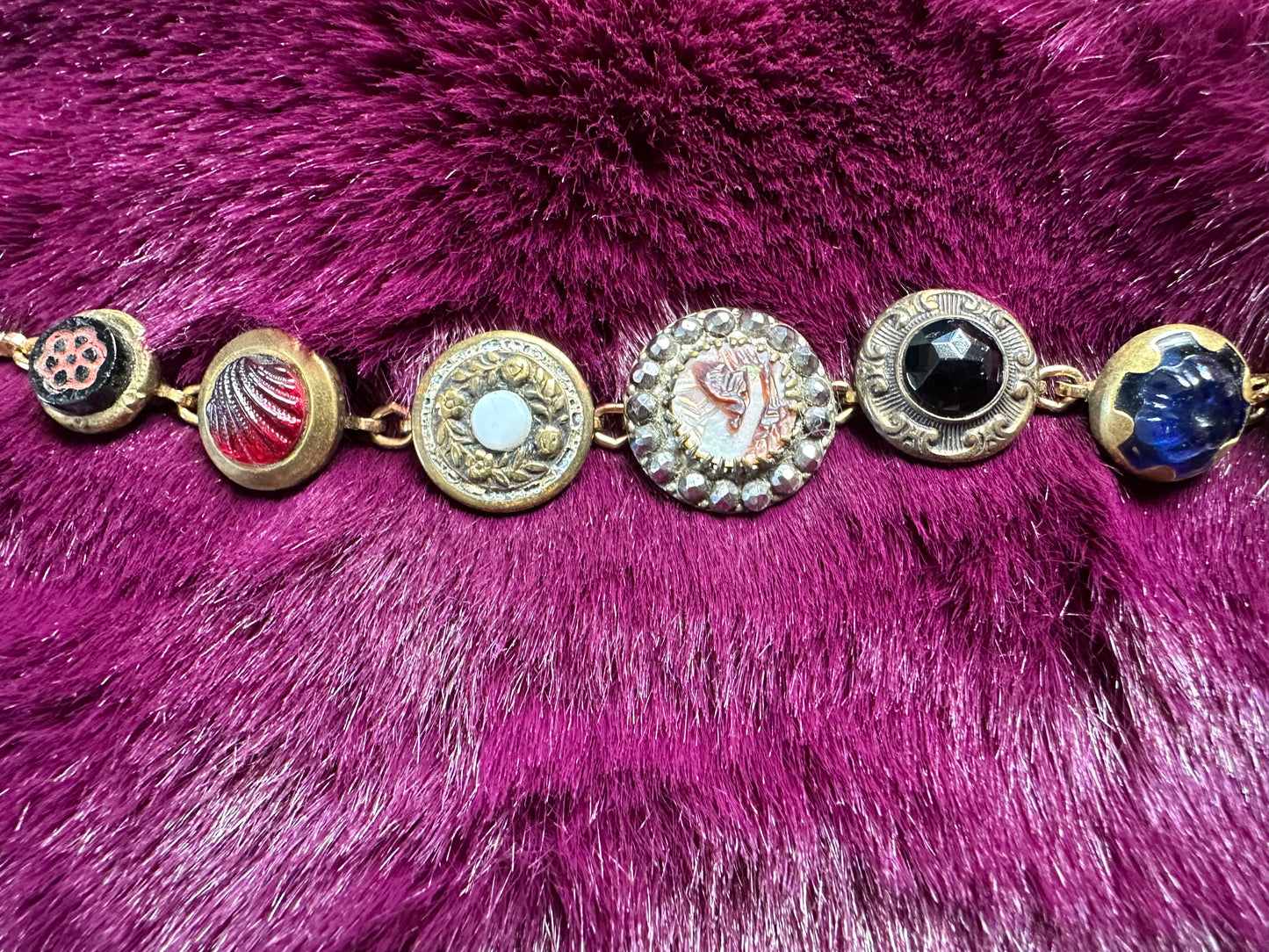 Victorian Button Bracelet 5.5" - 6.5"