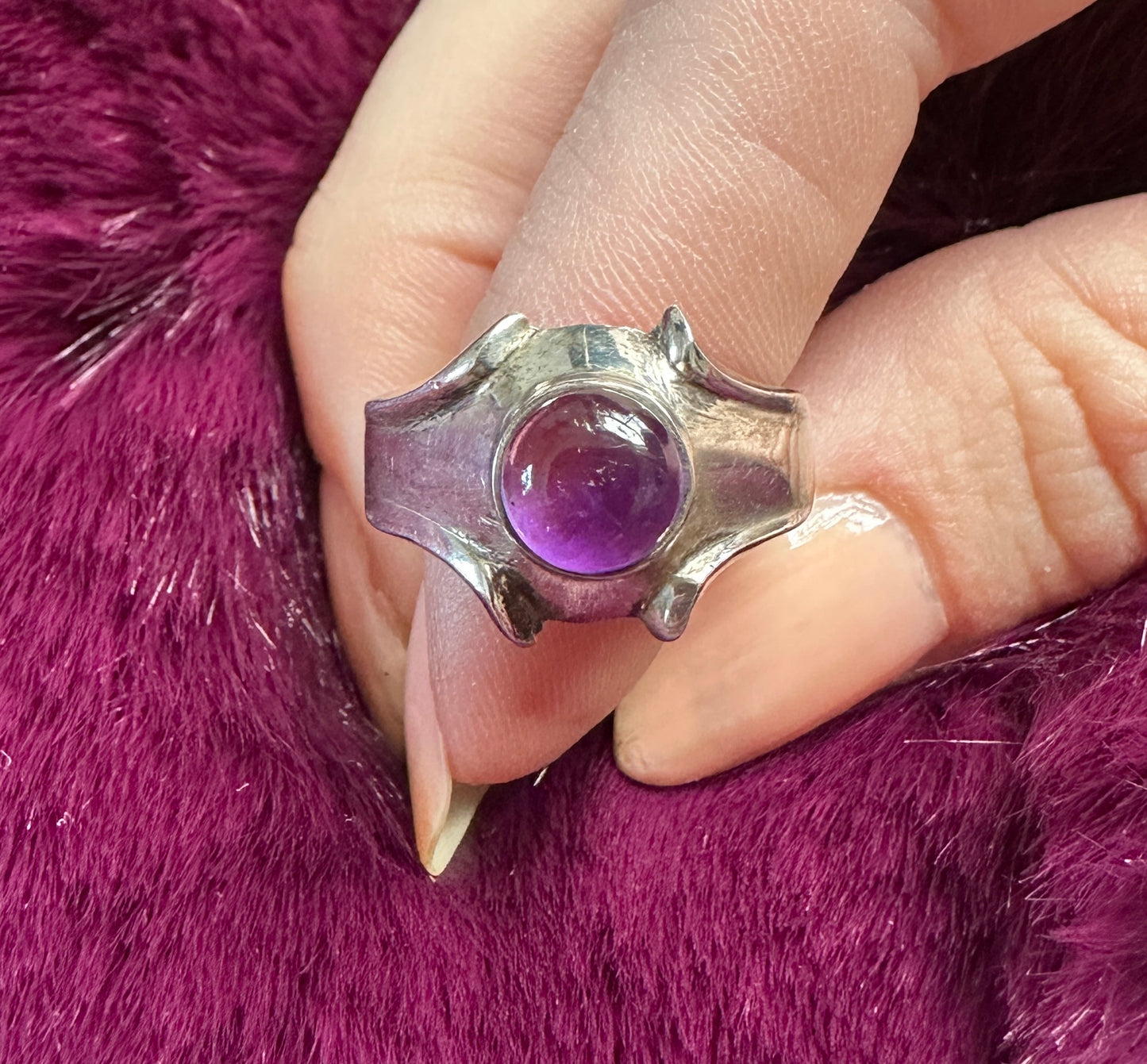 Silver & Amethyst Ring SZ 6.5