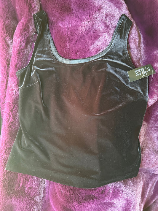 Stretch Velvet Black Tank Top M-L