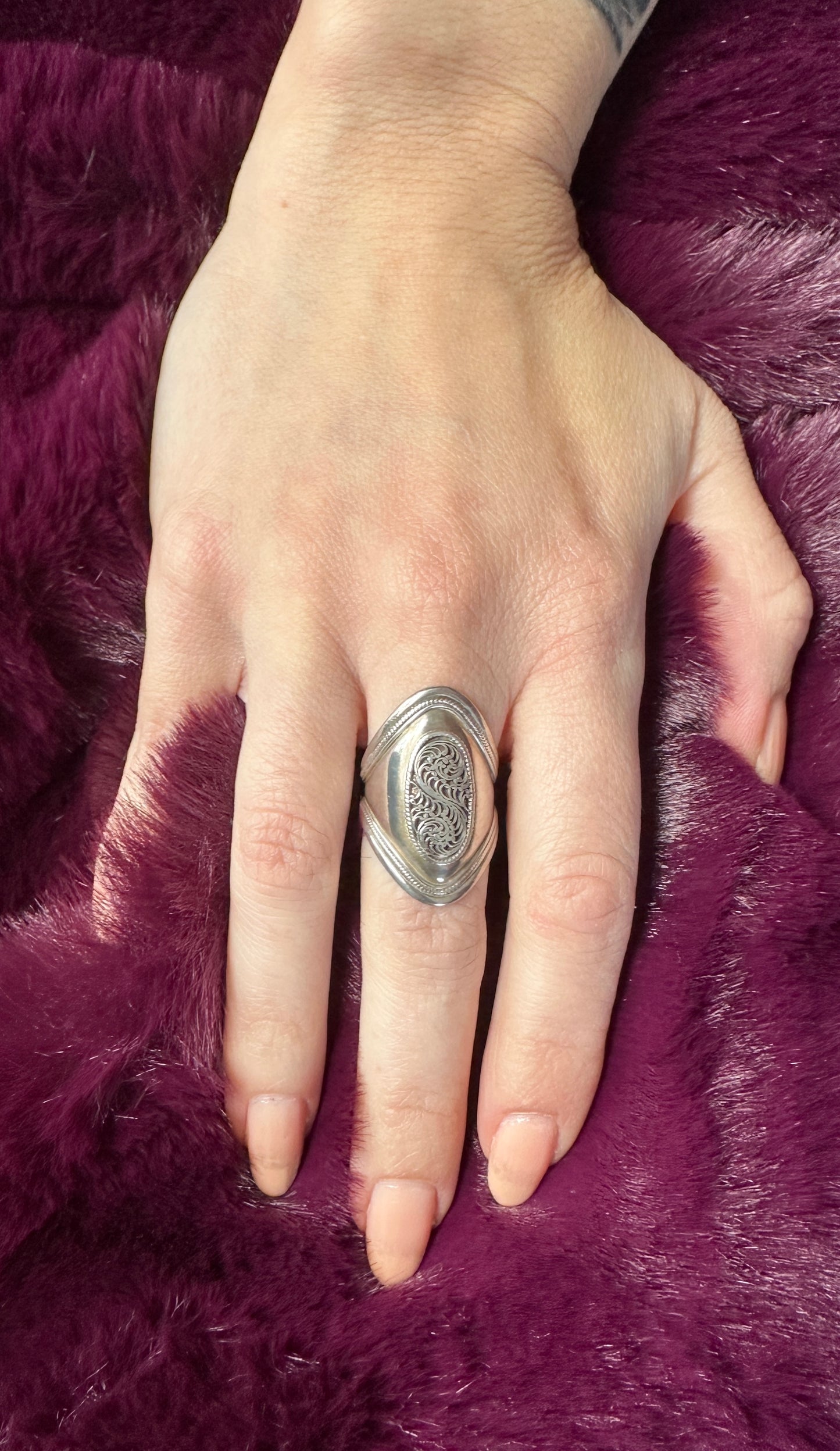 Silver Armor Ring SZ 6.75