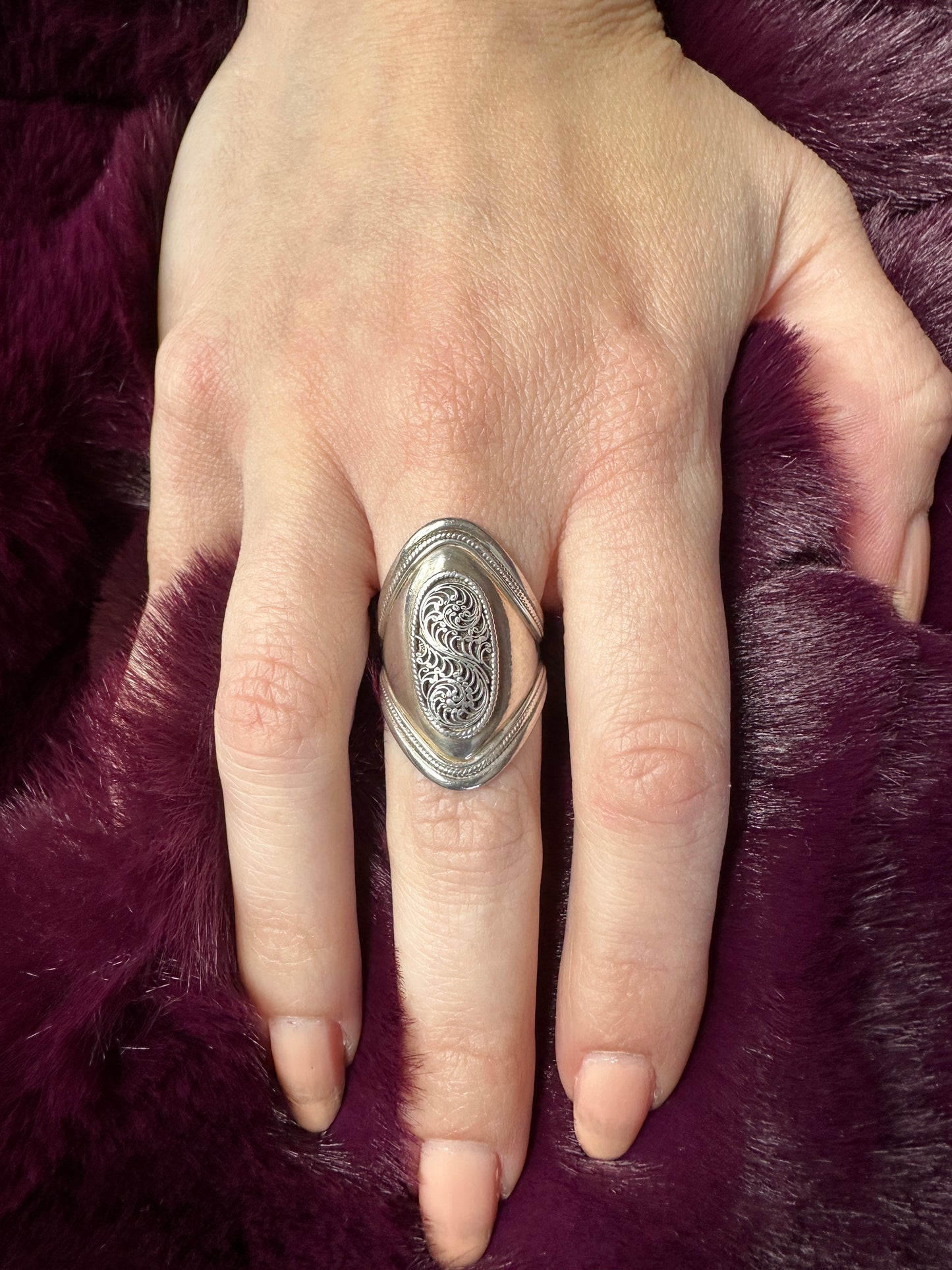Silver Armor Ring SZ 6.75
