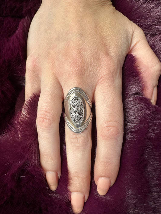 Silver Armor Ring SZ 6.75