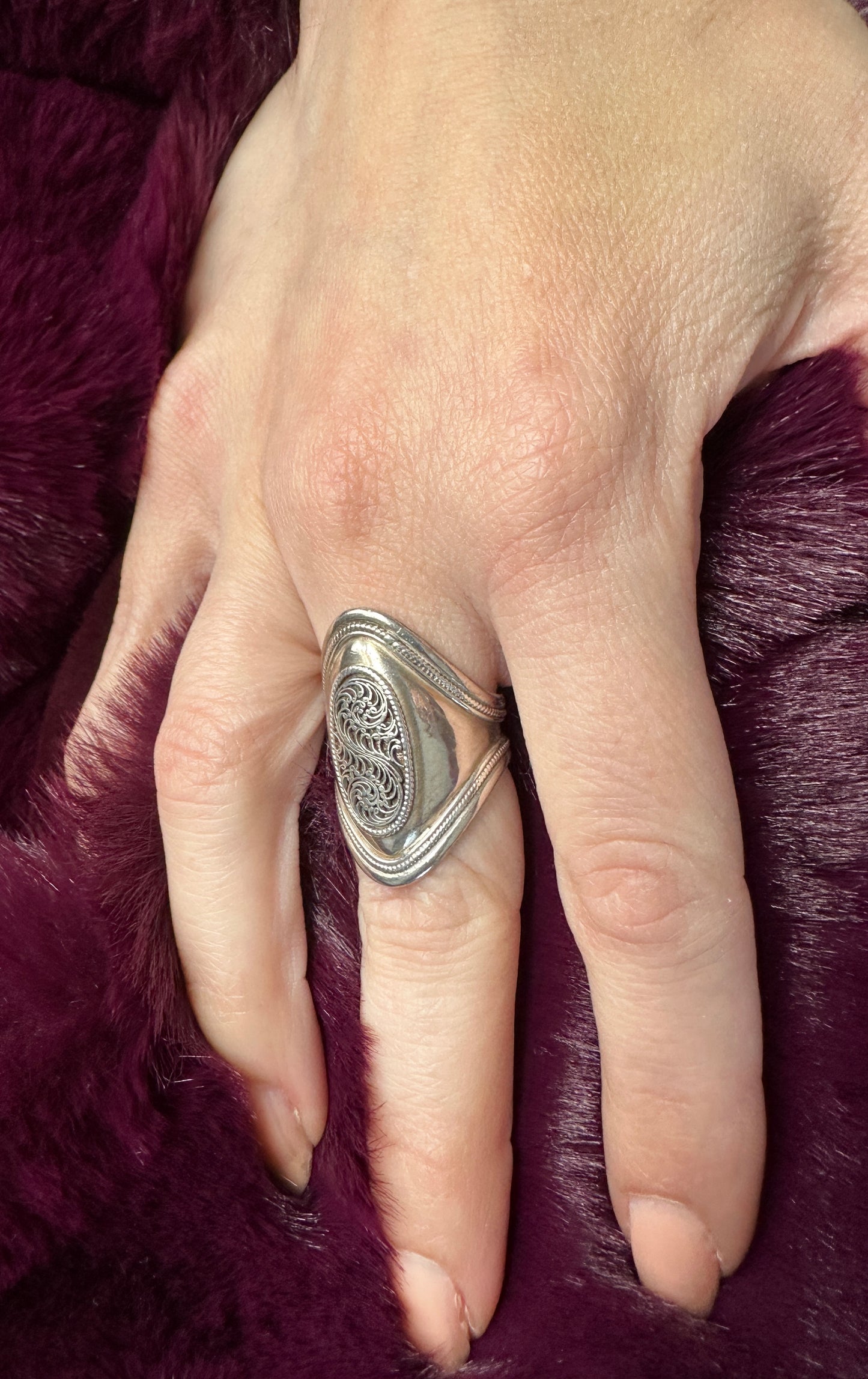 Silver Armor Ring SZ 6.75