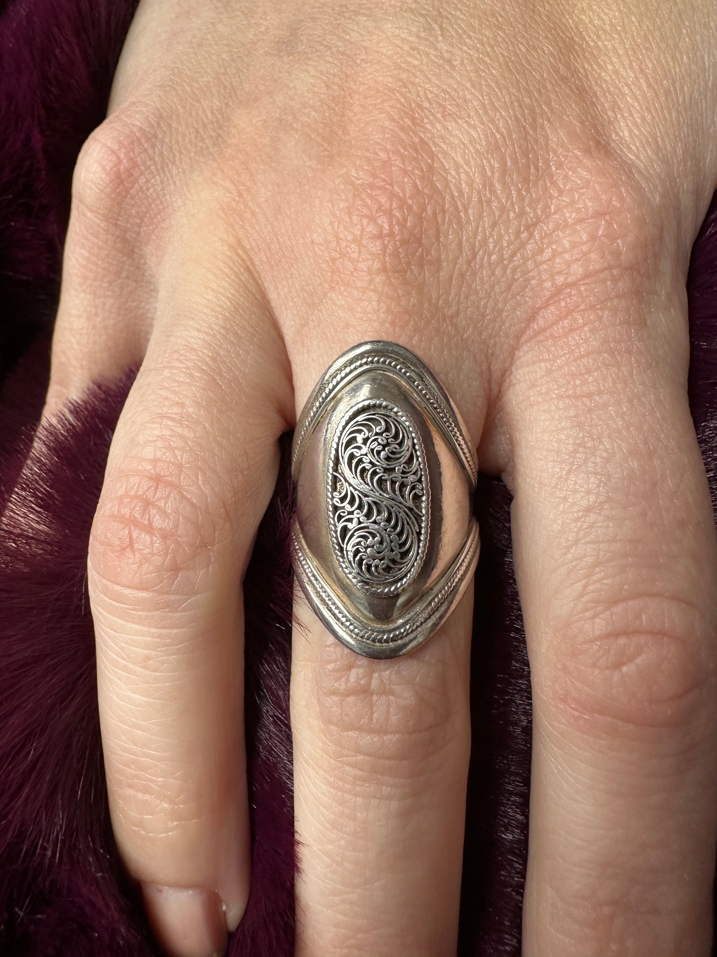 Silver Armor Ring SZ 6.75